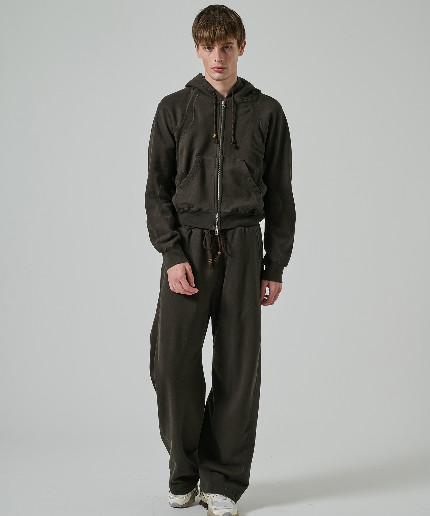 PANELLED ZIP UP HOODIE NVRFRGT