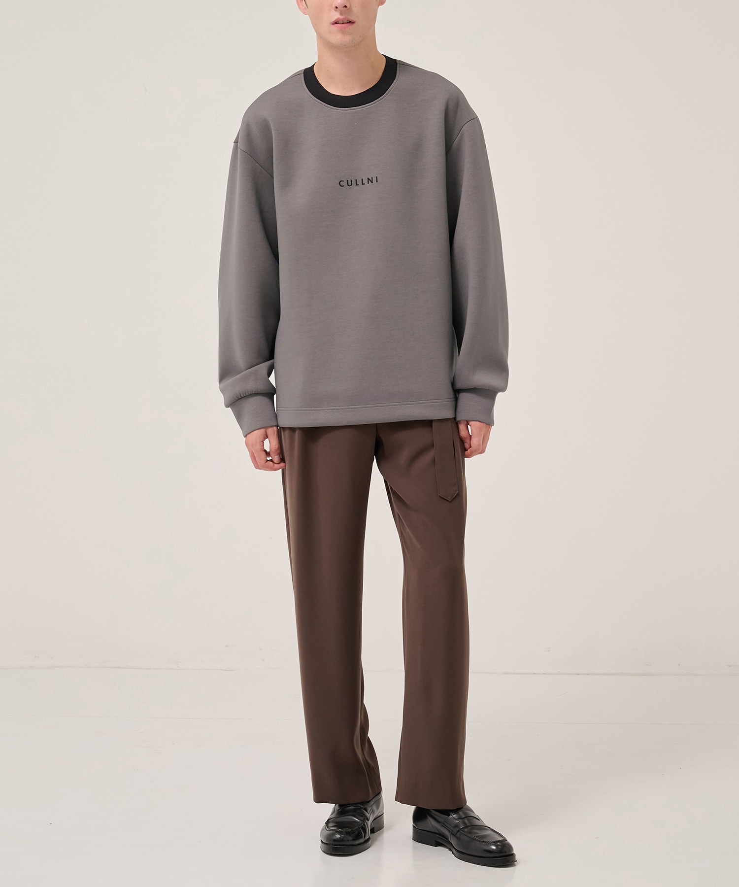 CULLNI Logo Embroidery Long Sleeve Pullover CULLNI
