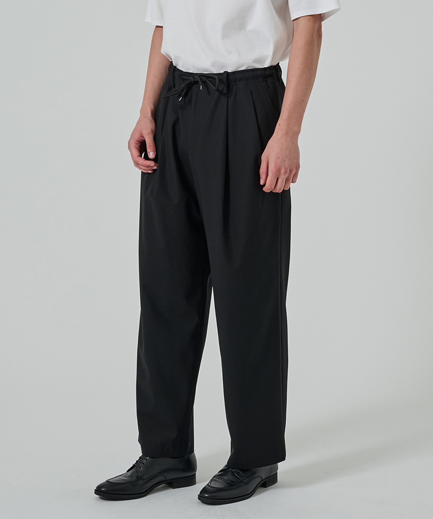 オーガニックコットン 40/2 ギャバジン / ダブルプリーテッドイージートラウザーズ MARKAWARE/marka