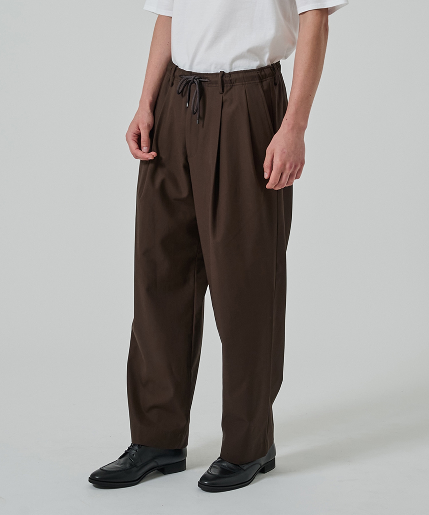オーガニックコットン 40/2 ギャバジン / ダブルプリーテッドイージートラウザーズ MARKAWARE/marka