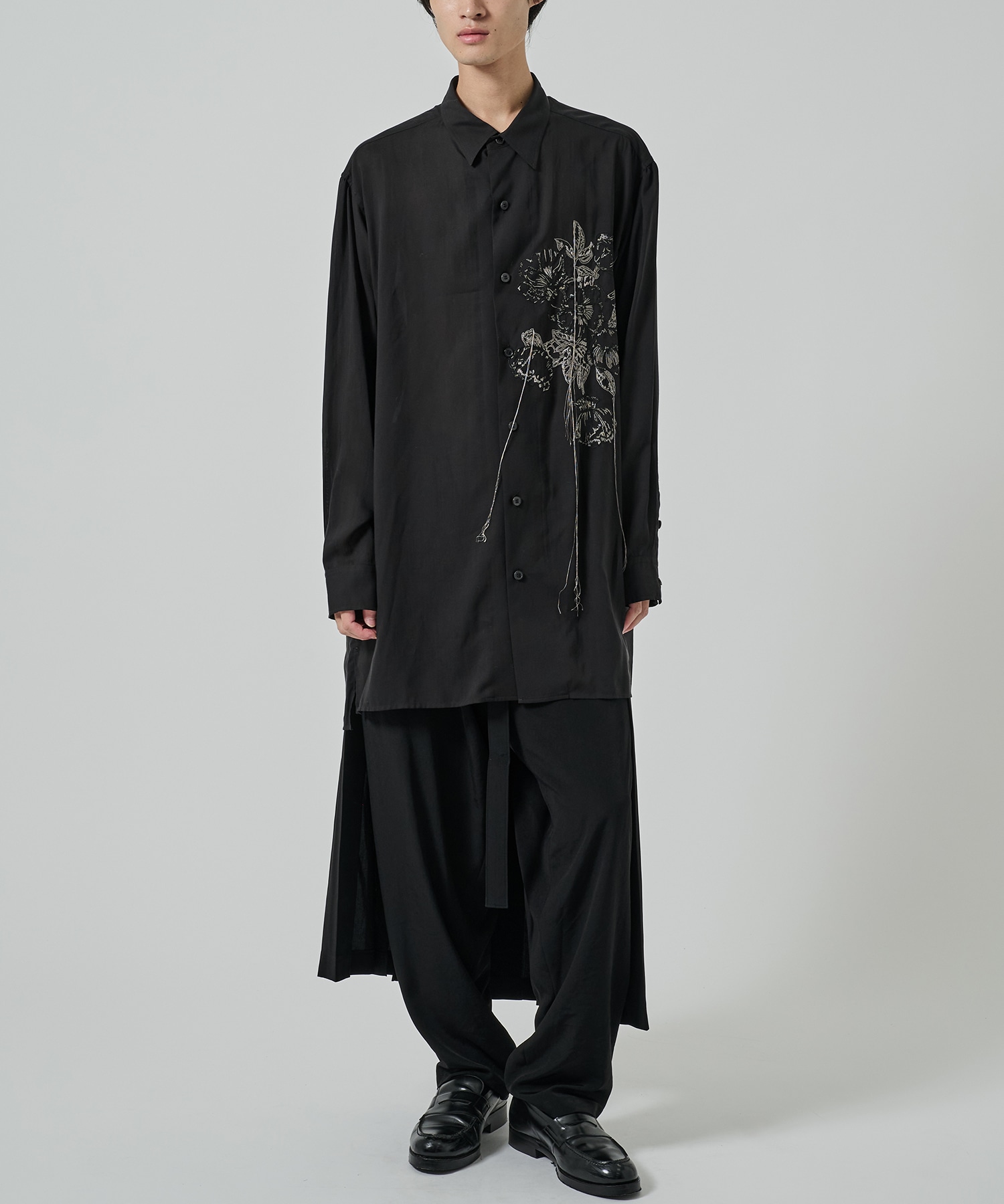 CREPE DE CHINE PLEATED WRAP PANTS GroundY