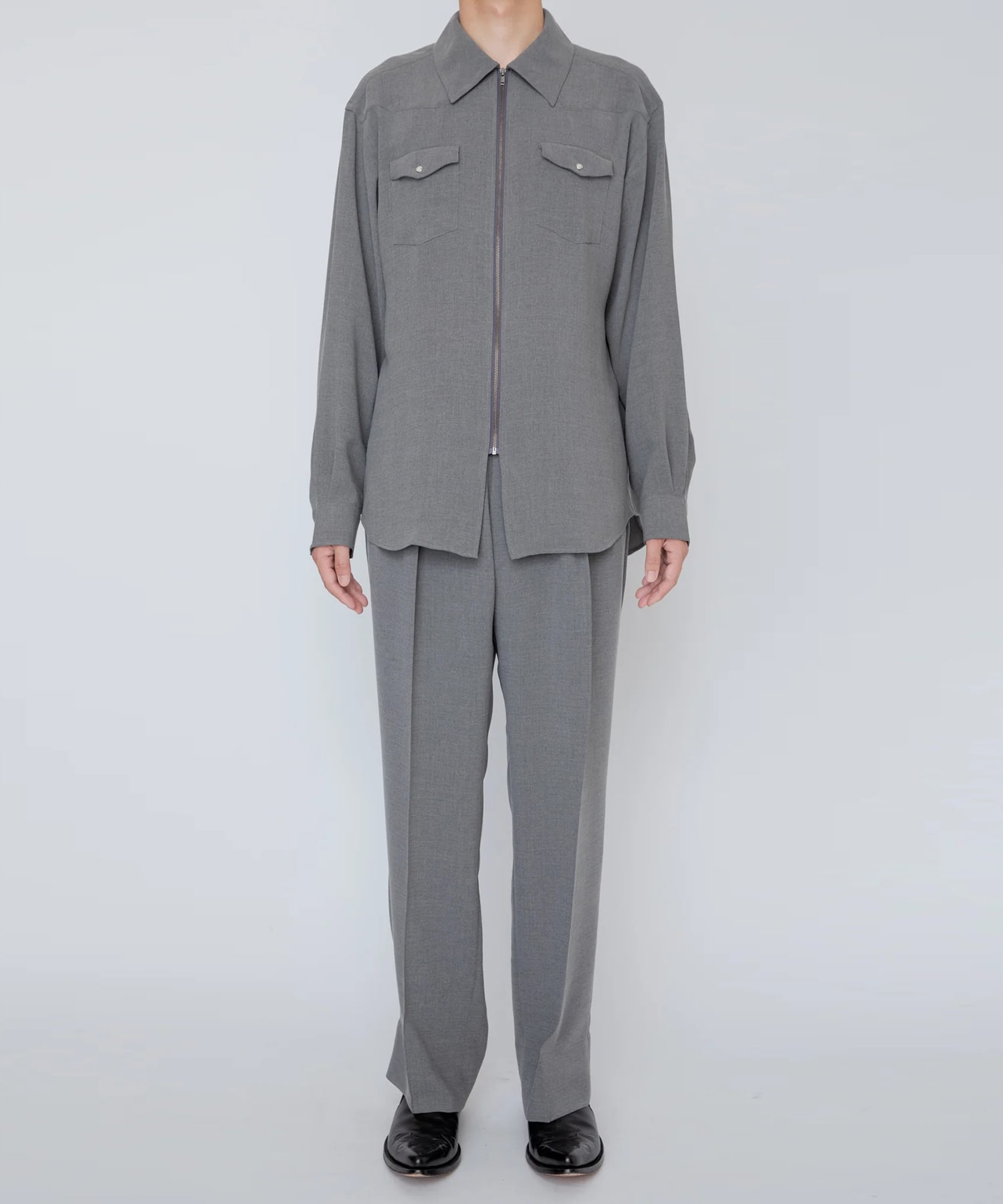 MELANGE TWILL WIDE TROUSERS RAINMAKER