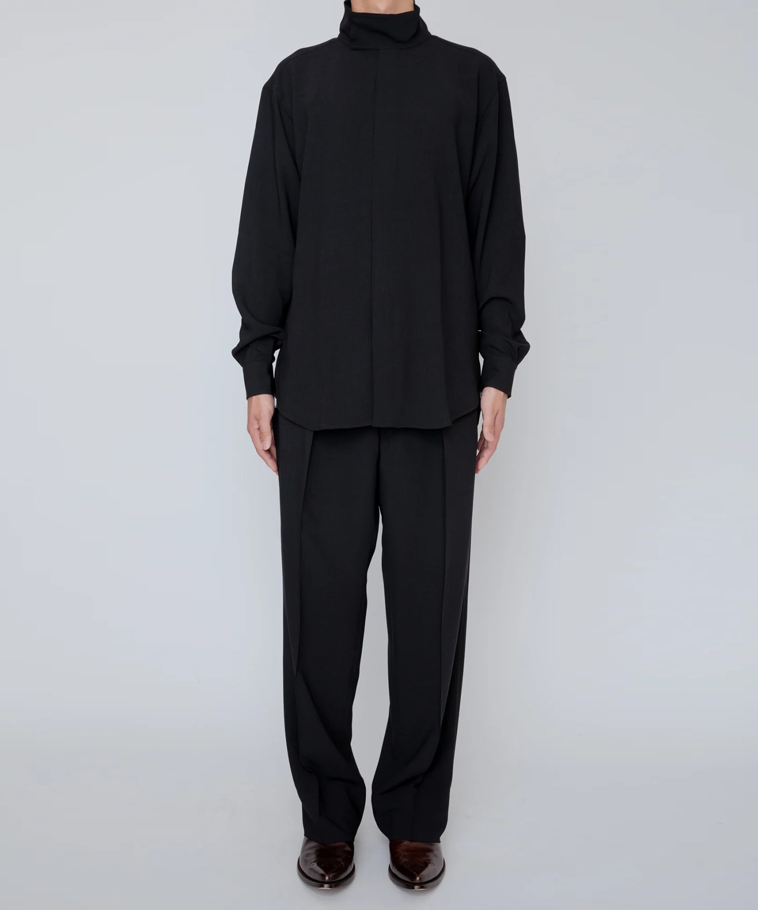 MELANGE TWILL WIDE TROUSERS RAINMAKER