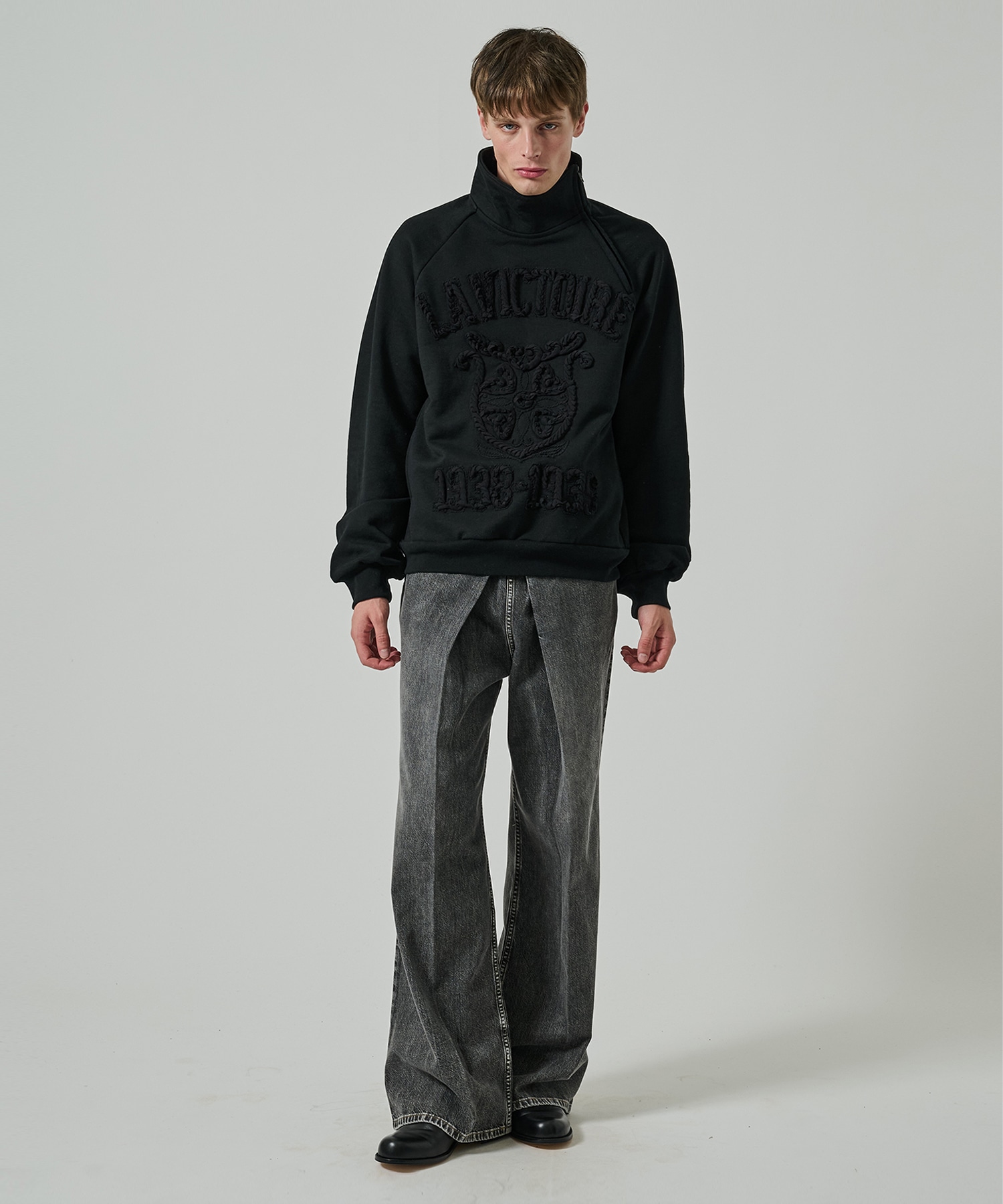 WASHED DENIM WIDE PANTS JOHN LAWRENCE SULLIVAN