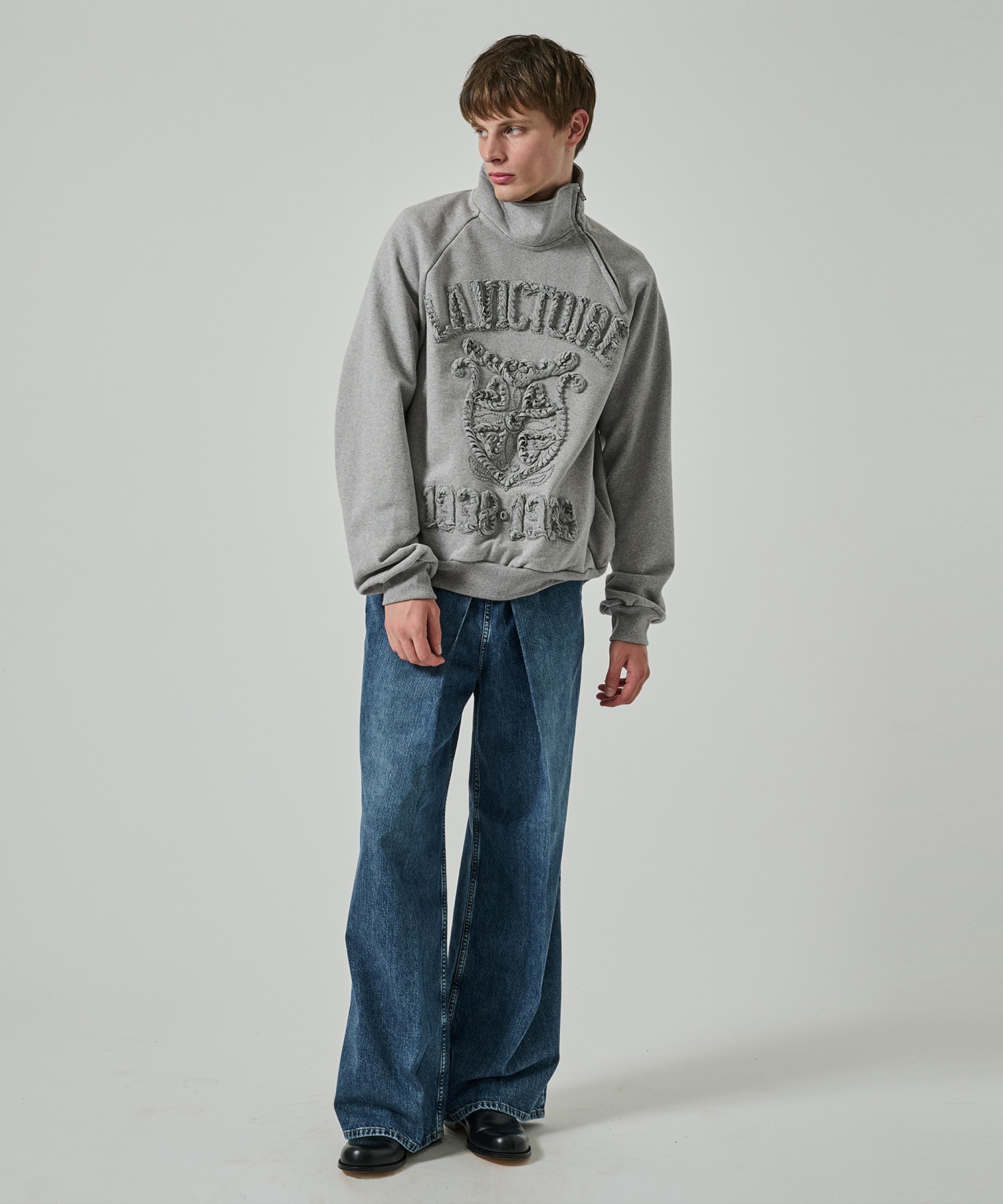 WASHED DENIM WIDE PANTS JOHN LAWRENCE SULLIVAN
