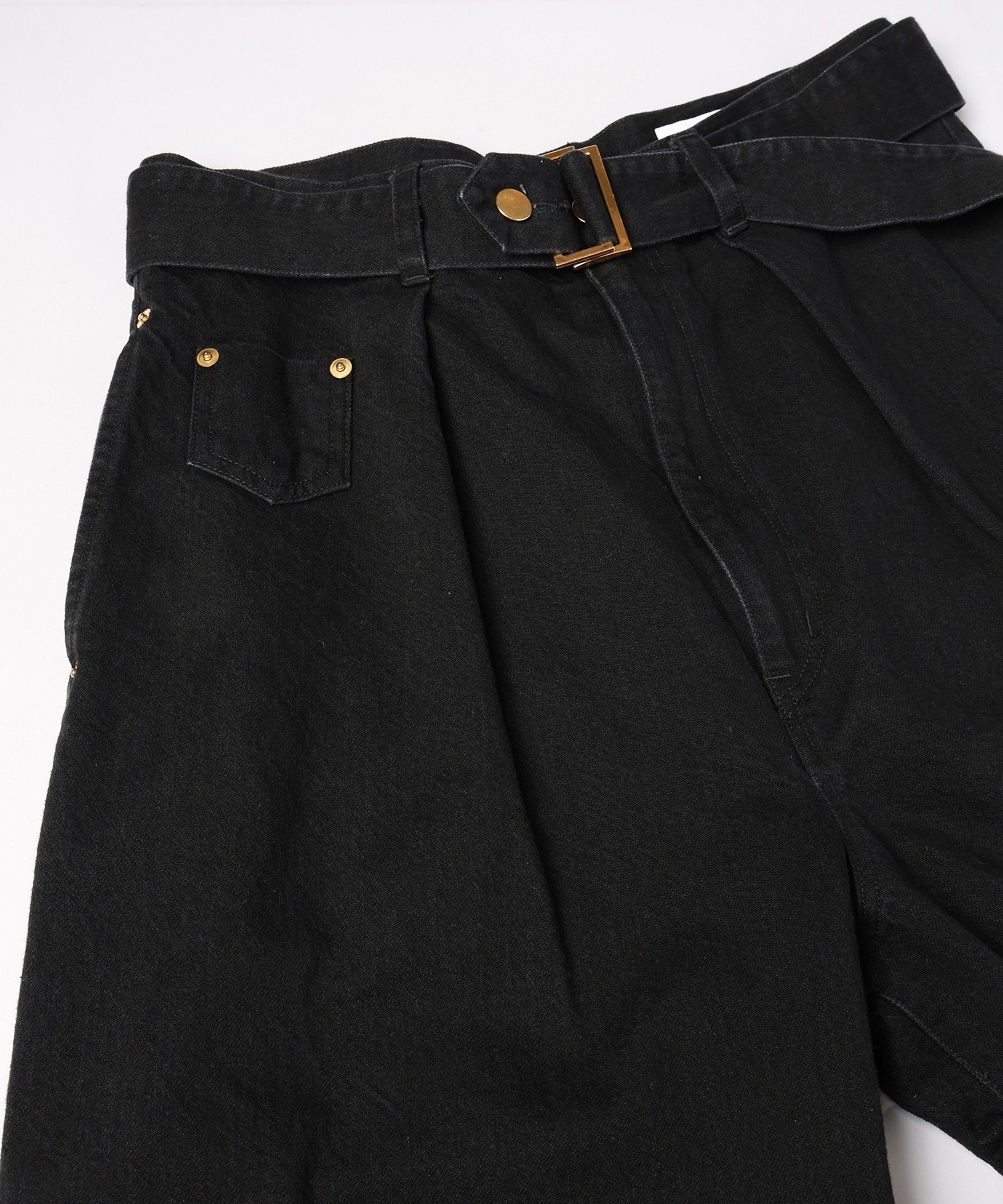 Barrel 1Tuck Wide Denim Pants with Long Belt CULLNI