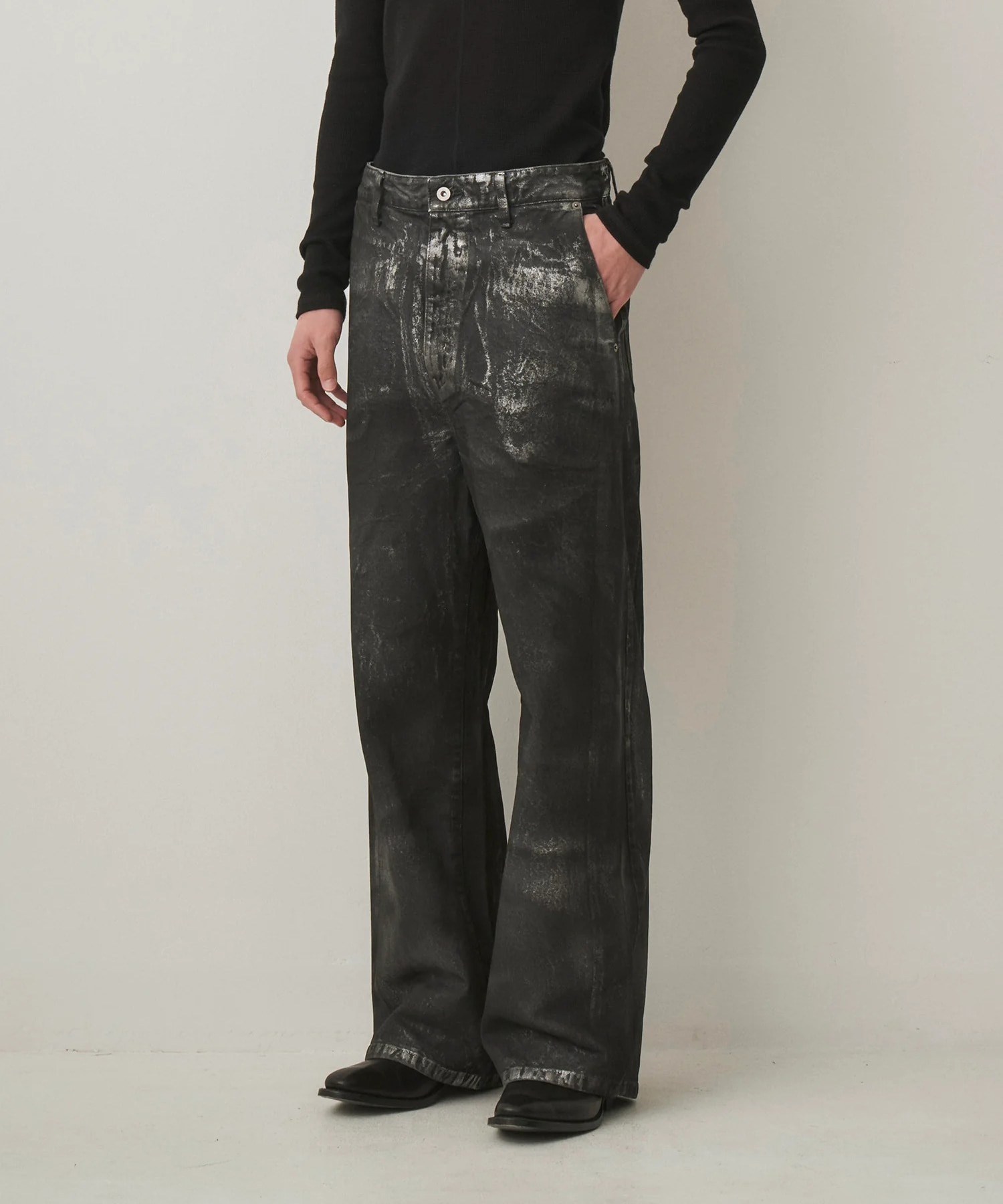 SILVER FOIL WIDE DENIM JUHA