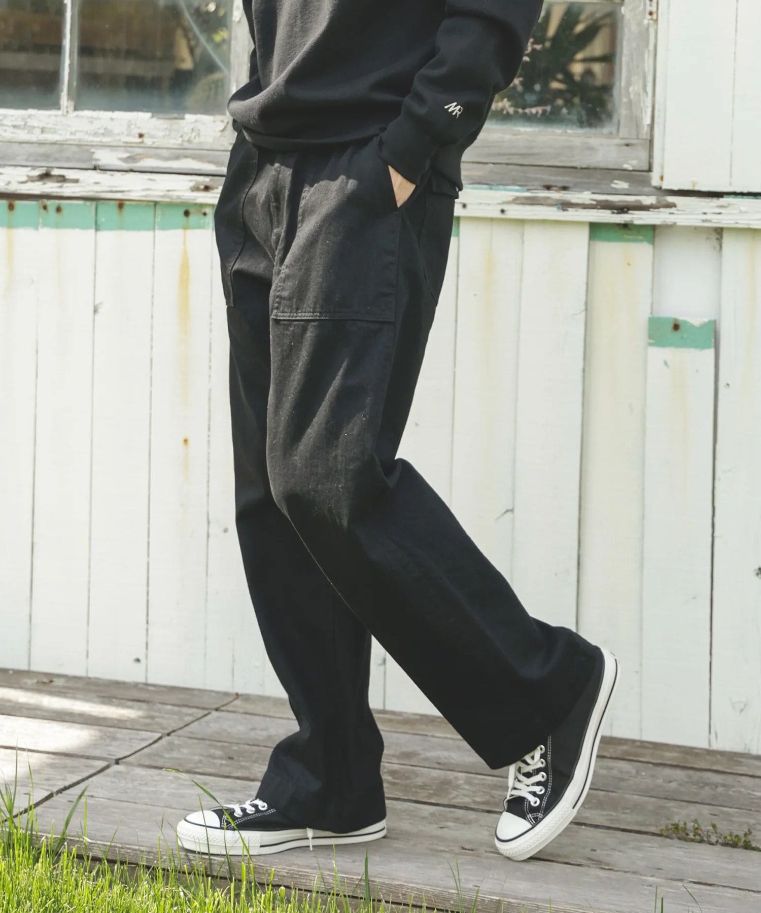 RINSE WASH 12oz CRUNCH DEINIM /UTILITY PANTS MR.OLIVE