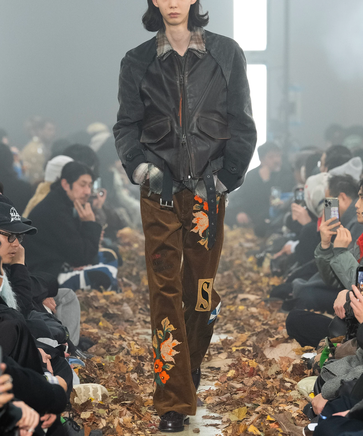 Vintage-effect lether jacket KHOKI