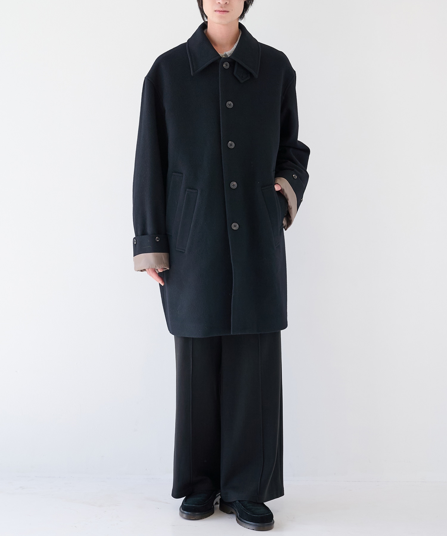 ステンカラーロングスリーブコート SASAKI SATORU