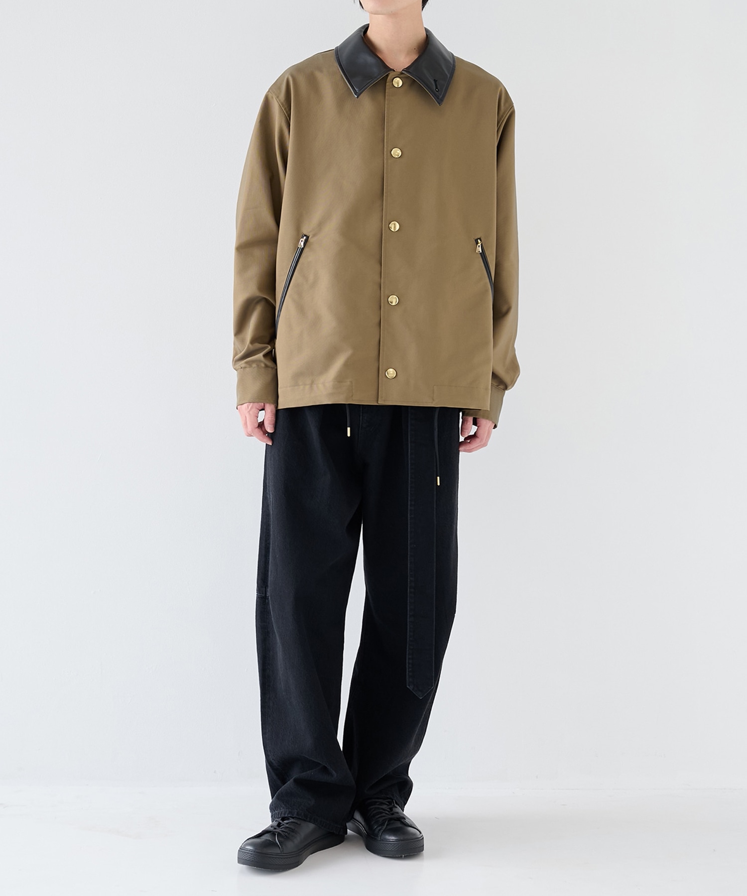 Chambray Gabardine Dot Button Coach Jacket CULLNI