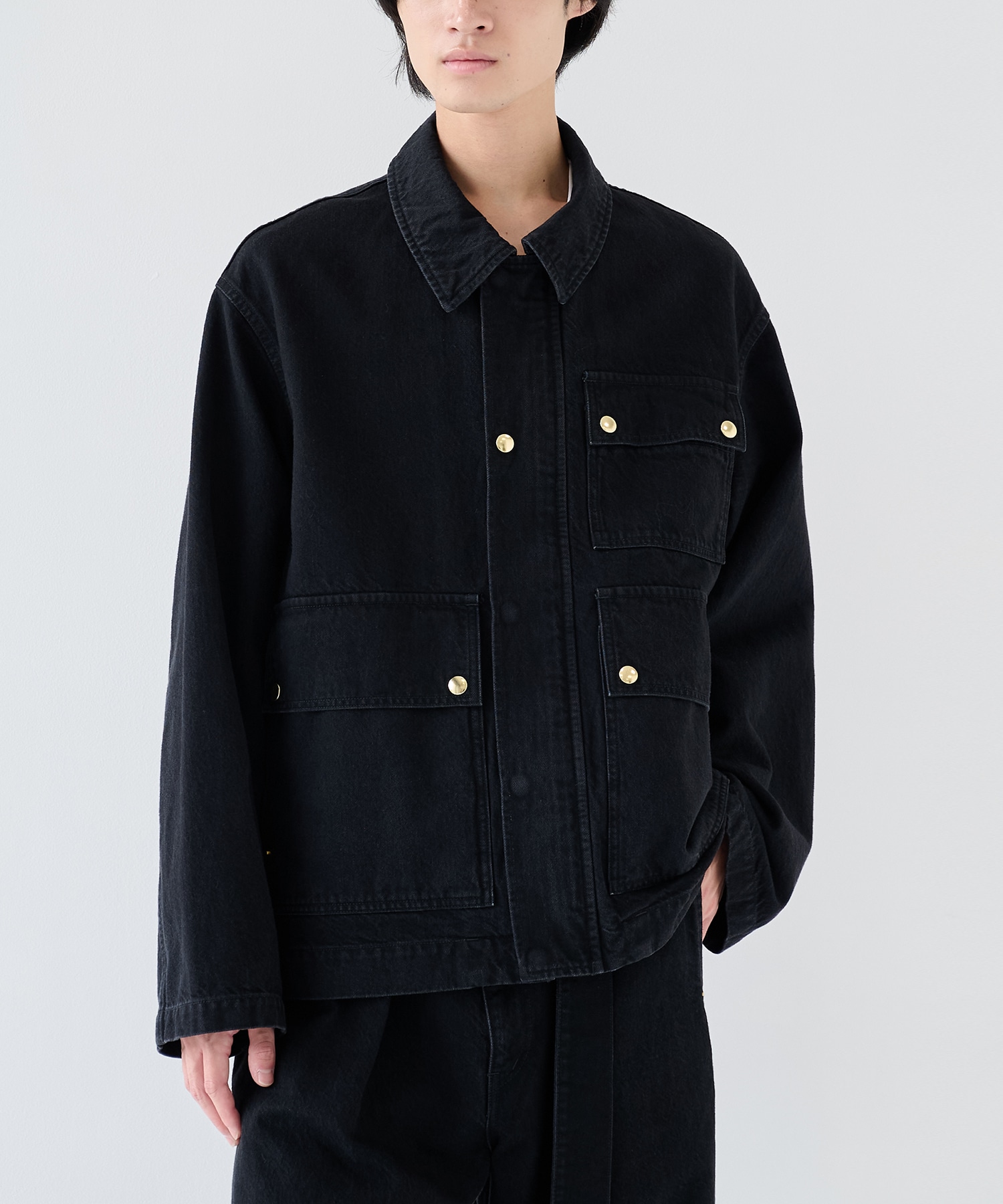 Big Flap Pocket Bow Tie Denim Jacket CULLNI