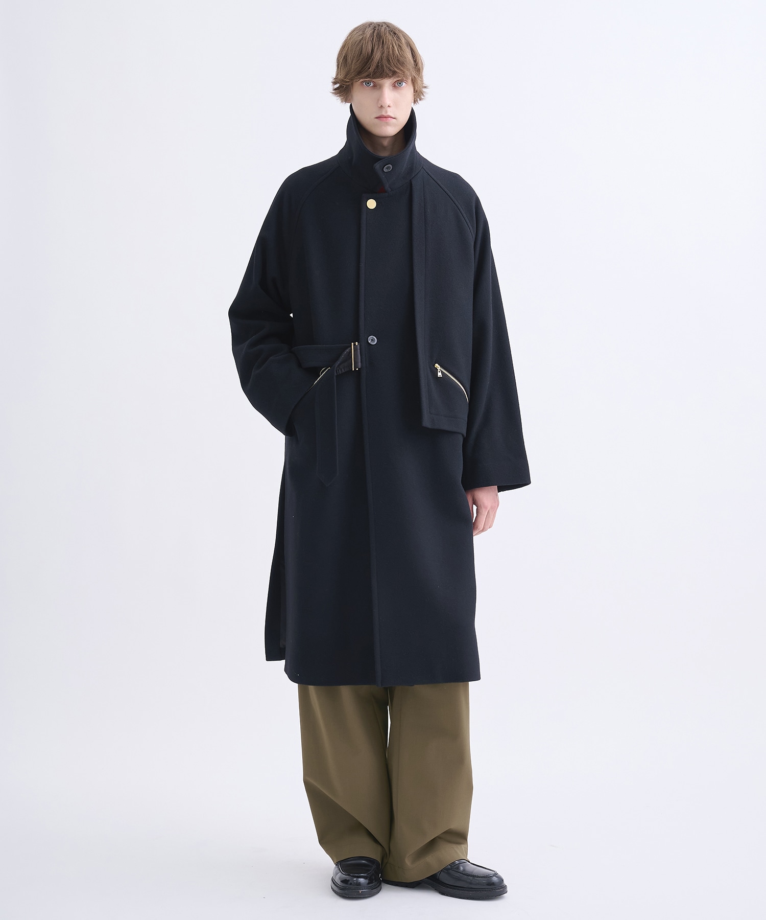 別注 Soutien Collar Tie Locken coat CULLNI