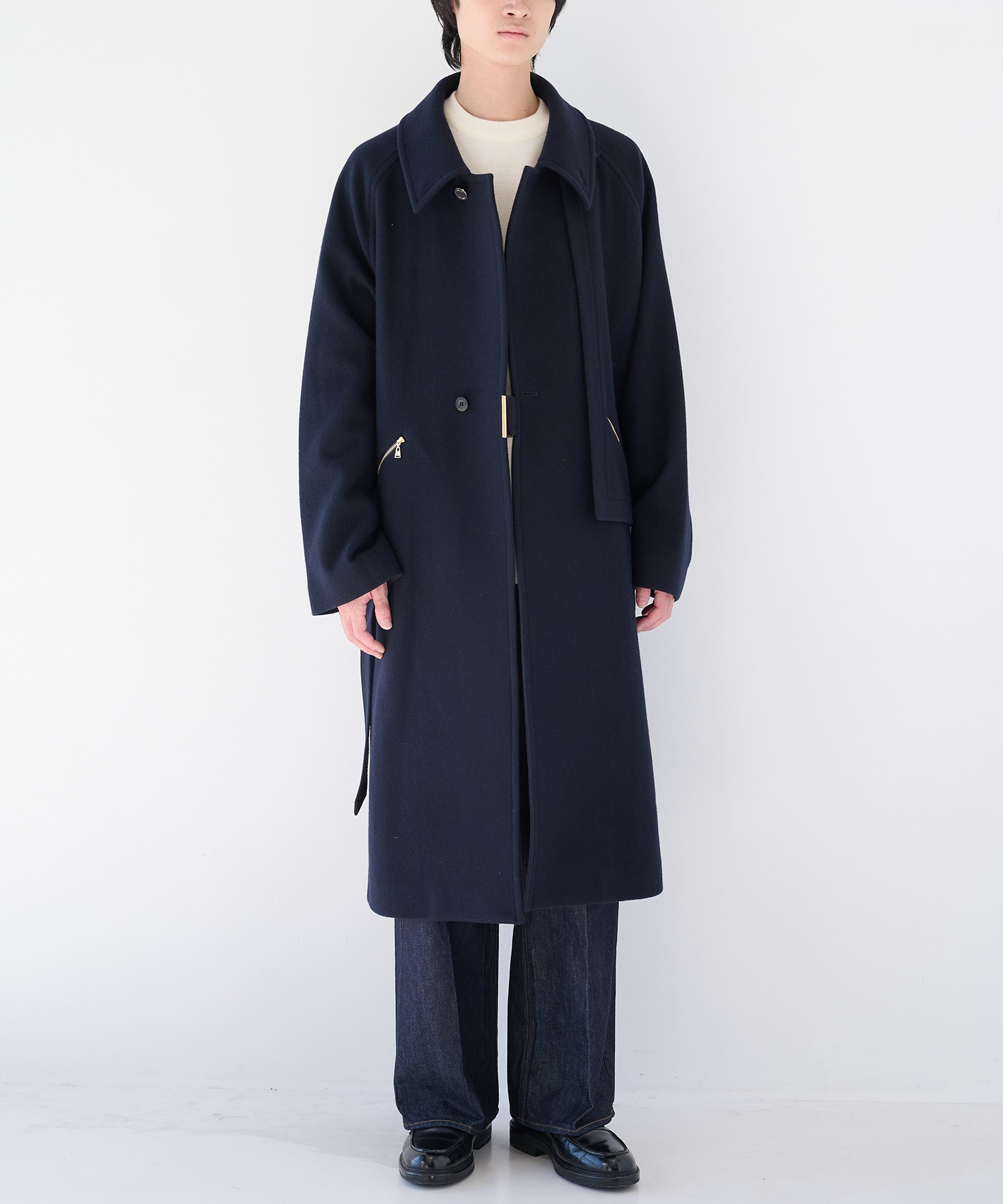 別注 Soutien Collar Tie Locken coat CULLNI