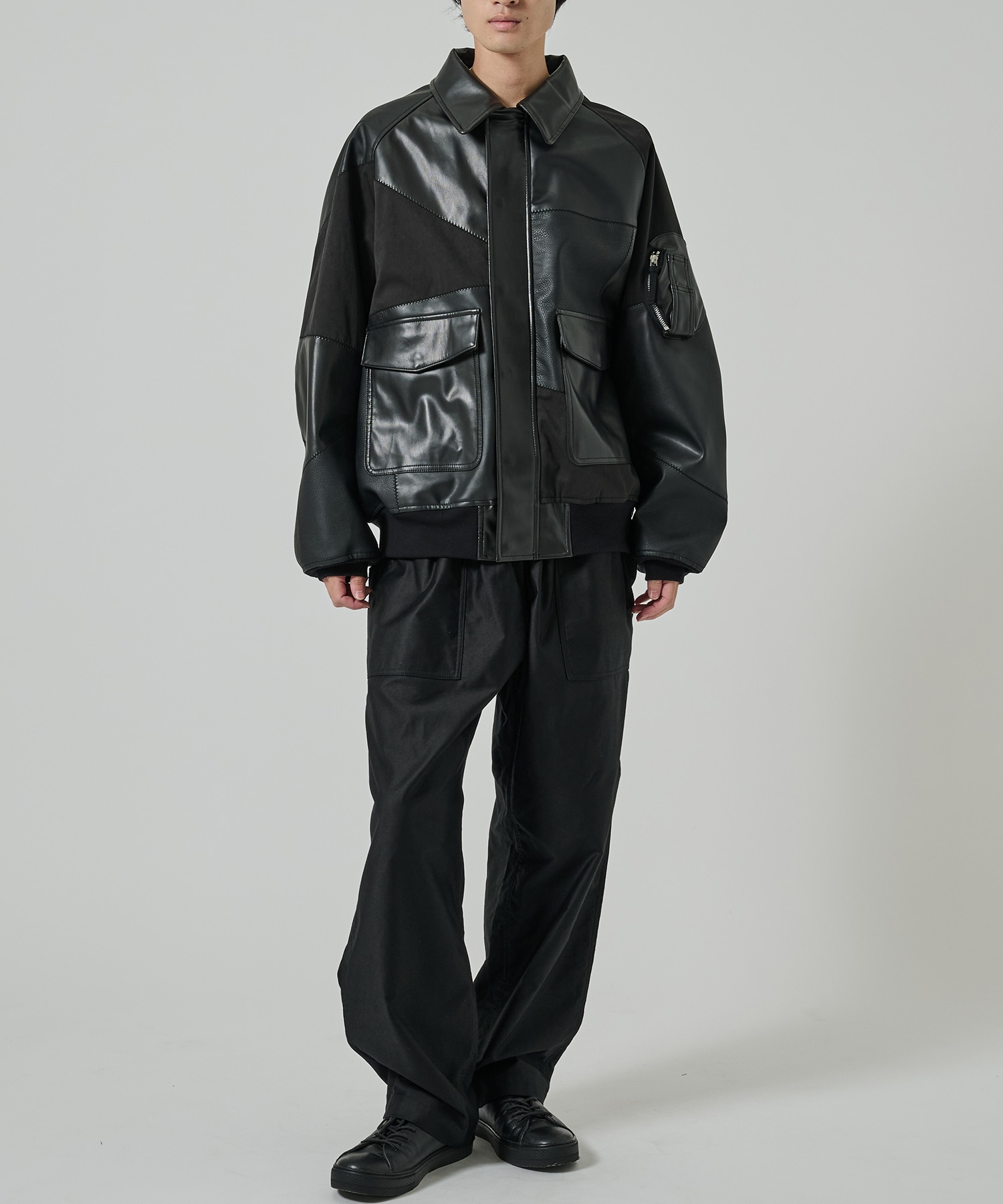 SYNTHETIC LEATHER PATCHWORK BLOUSON / HP-J011-051 COMME des GARCONS HOMME