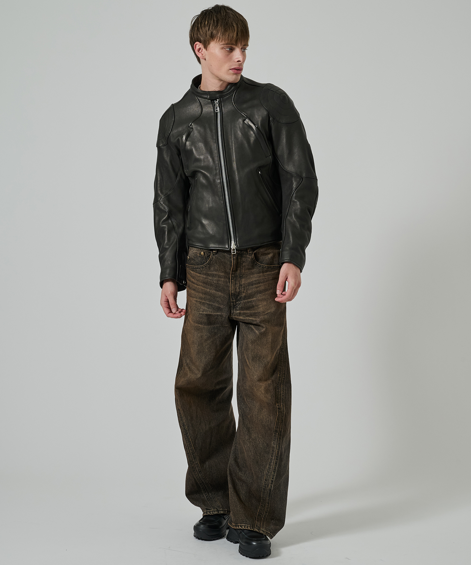 LEATHER MOTORCYCLE JACKET NVRFRGT