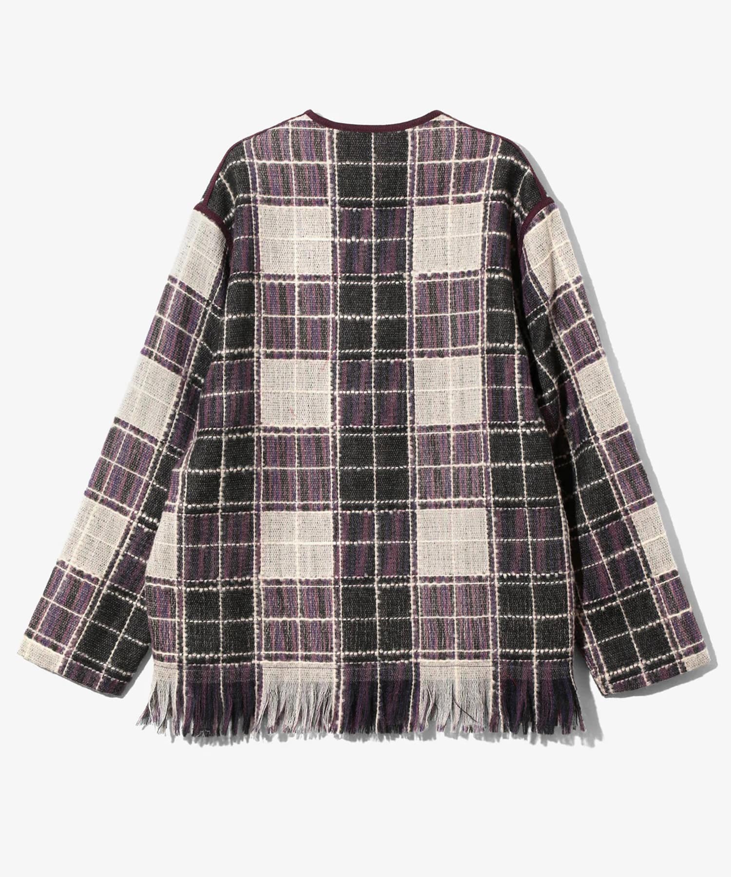 Fringe Cardigan - Wool Plaid NEEDLES