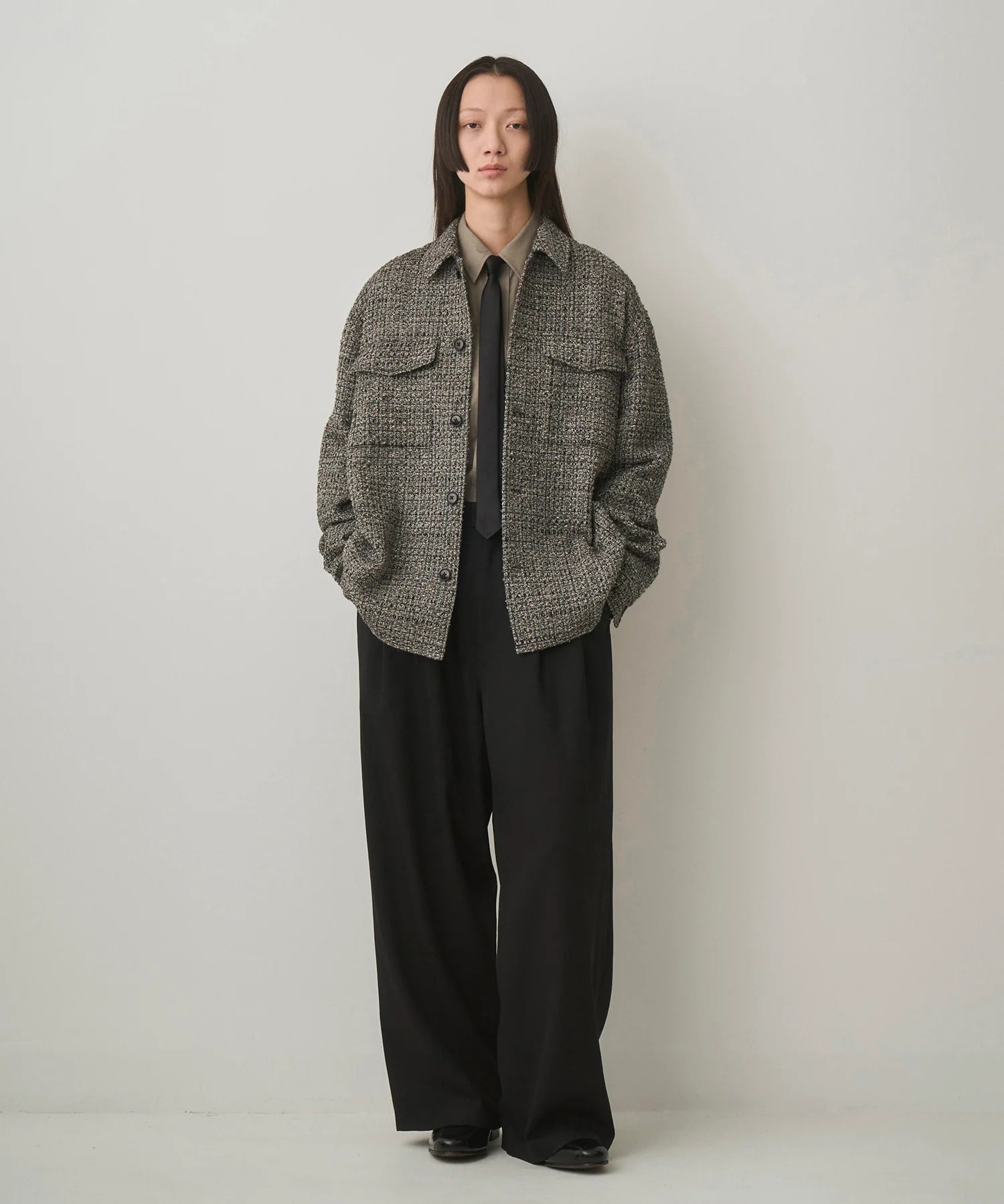 FANCY TWEED SHIRT JACKET JUHA