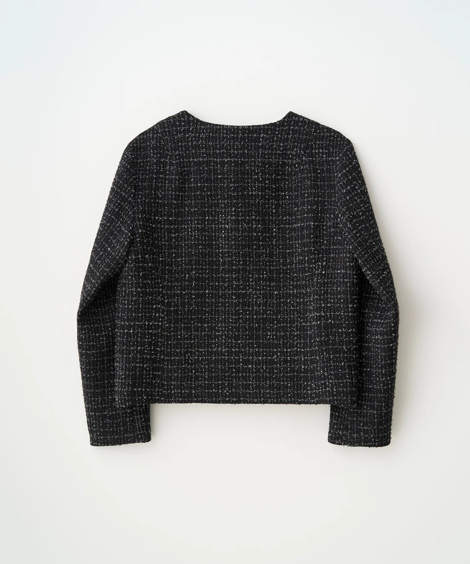 FANCY TWEED NO-COLLAR JACKET JUHA