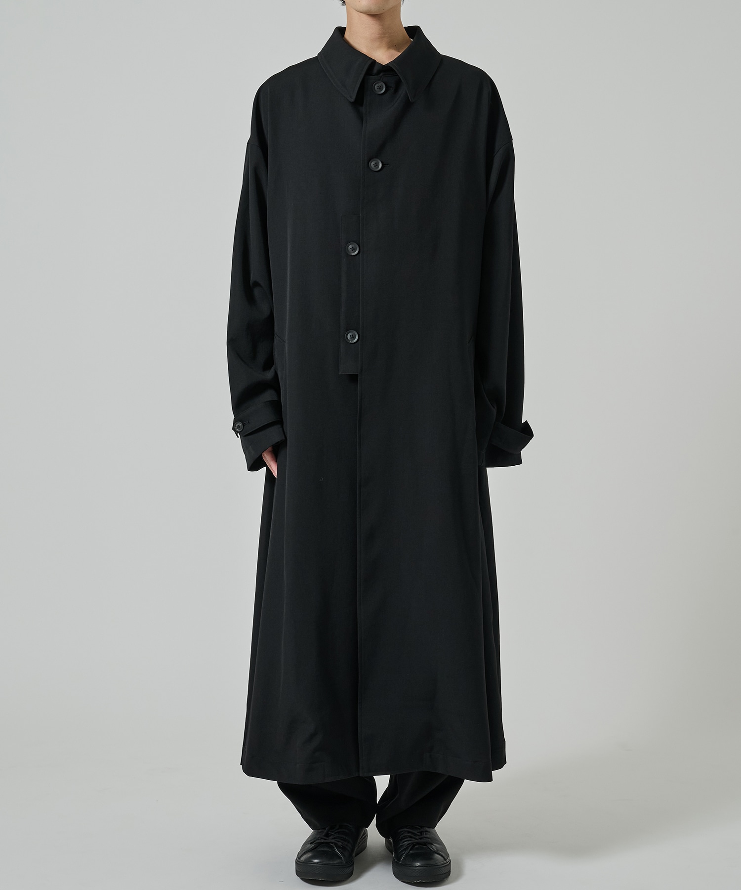 90s NEO BLOOD TOKYO 変形ロングコートウール混デザインコート 変形スリーブコート｜Yohji Yamamoto