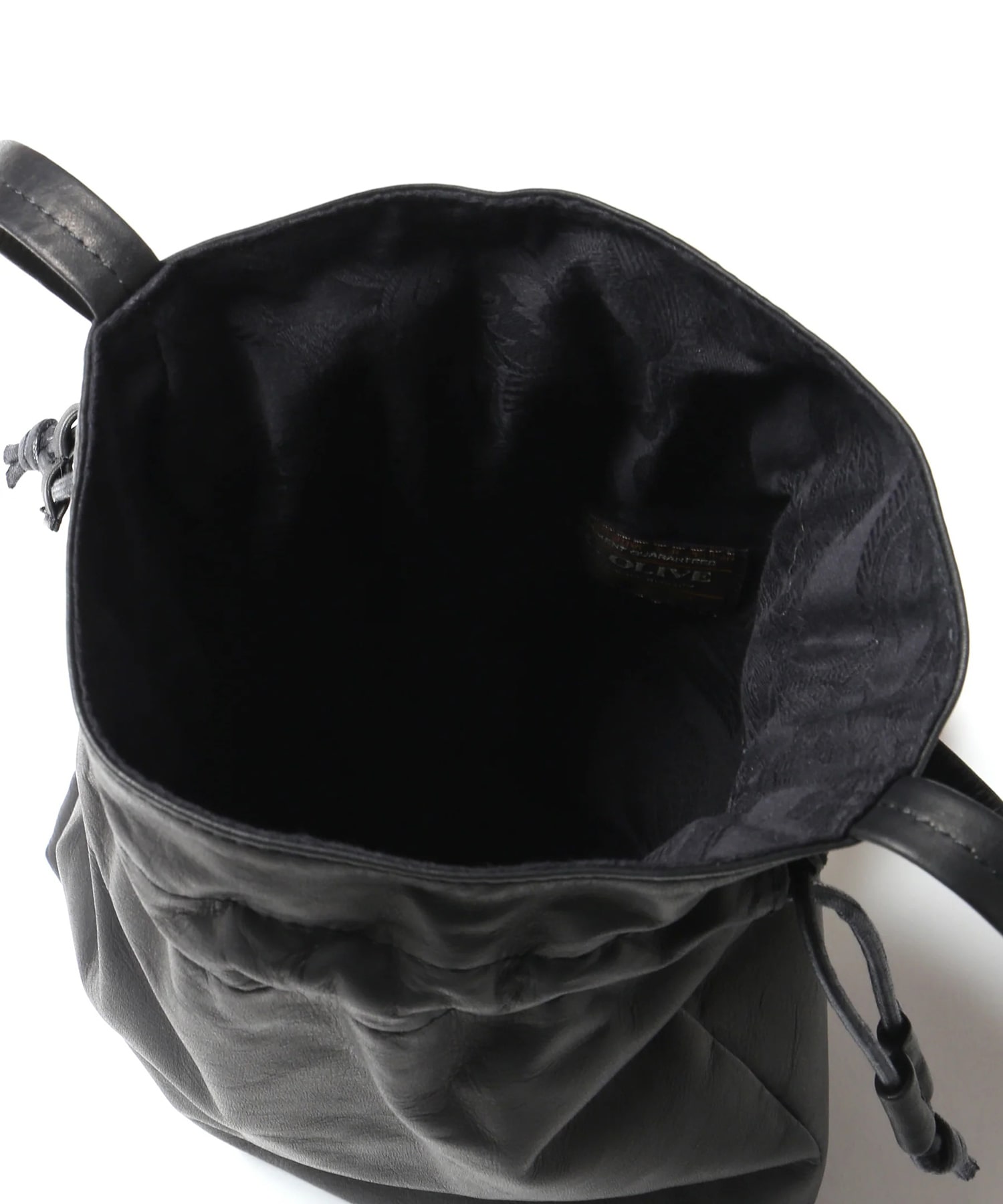 IMPERMA-LEATHER /DRAWSTRING BAG MR.OLIVE
