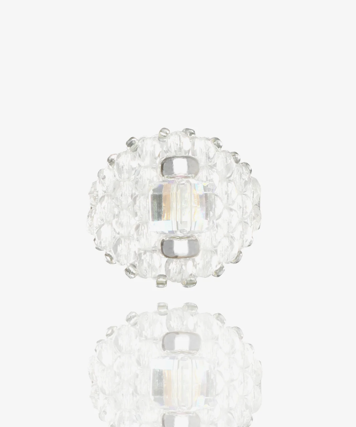 Needles x Tie A Knot Square Crystal Beads Ring NEEDLES