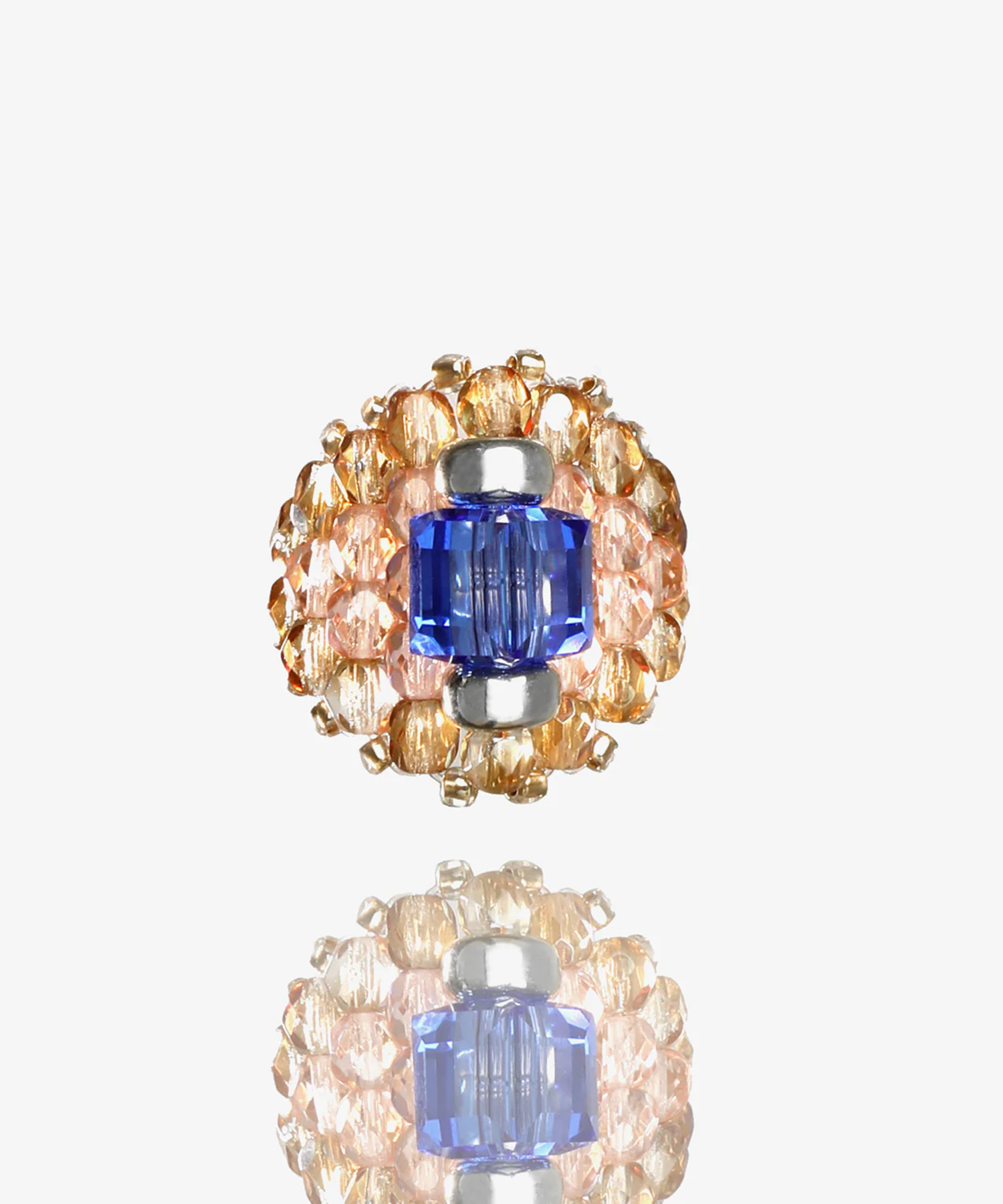 Needles x Tie A Knot Square Crystal Beads Ring NEEDLES