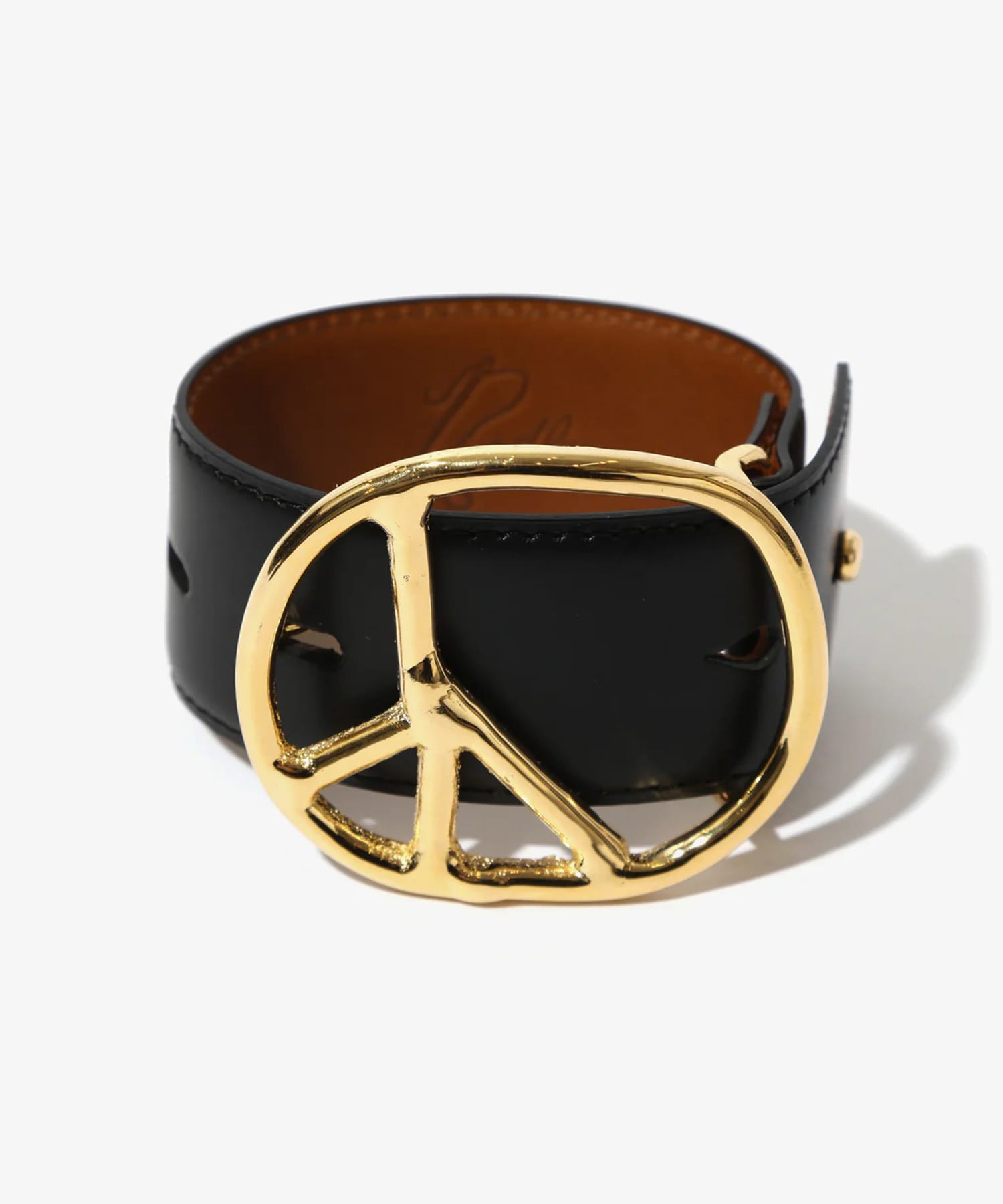 Peace Buckle Bracelet - Steer Lthr. NEEDLES