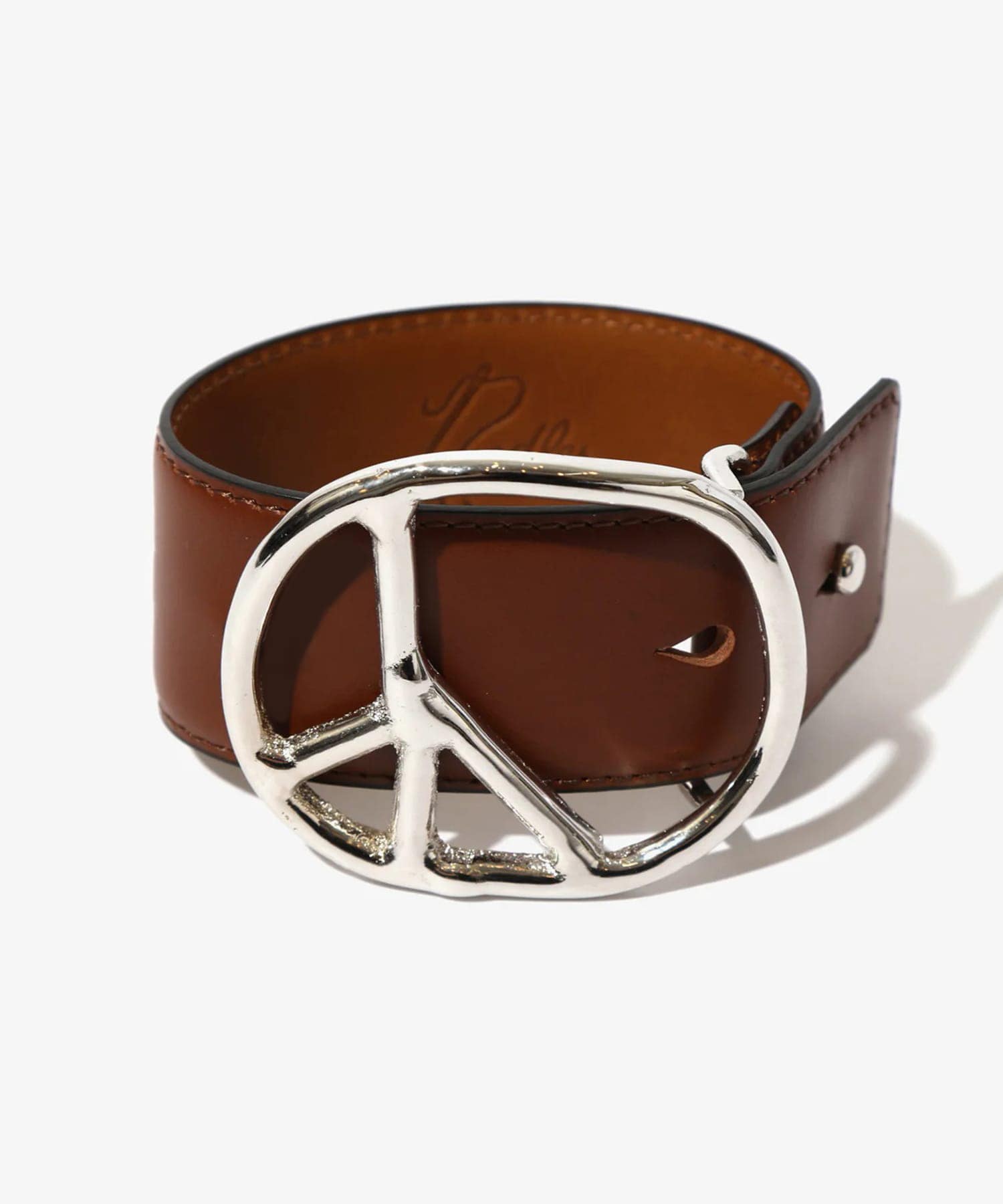 Peace Buckle Bracelet - Steer Lthr. NEEDLES