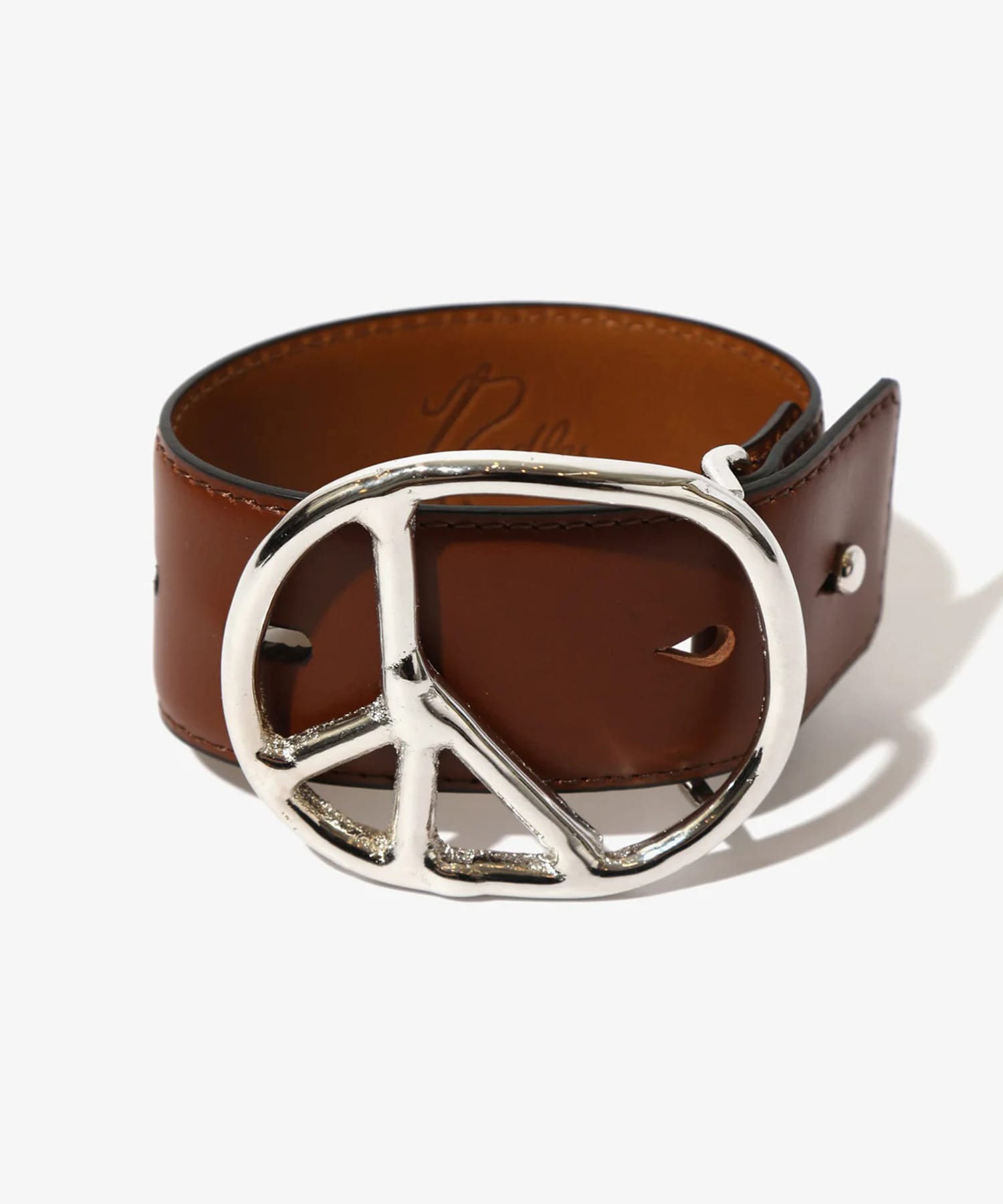 Peace Buckle Bracelet - Steer Lthr. NEEDLES