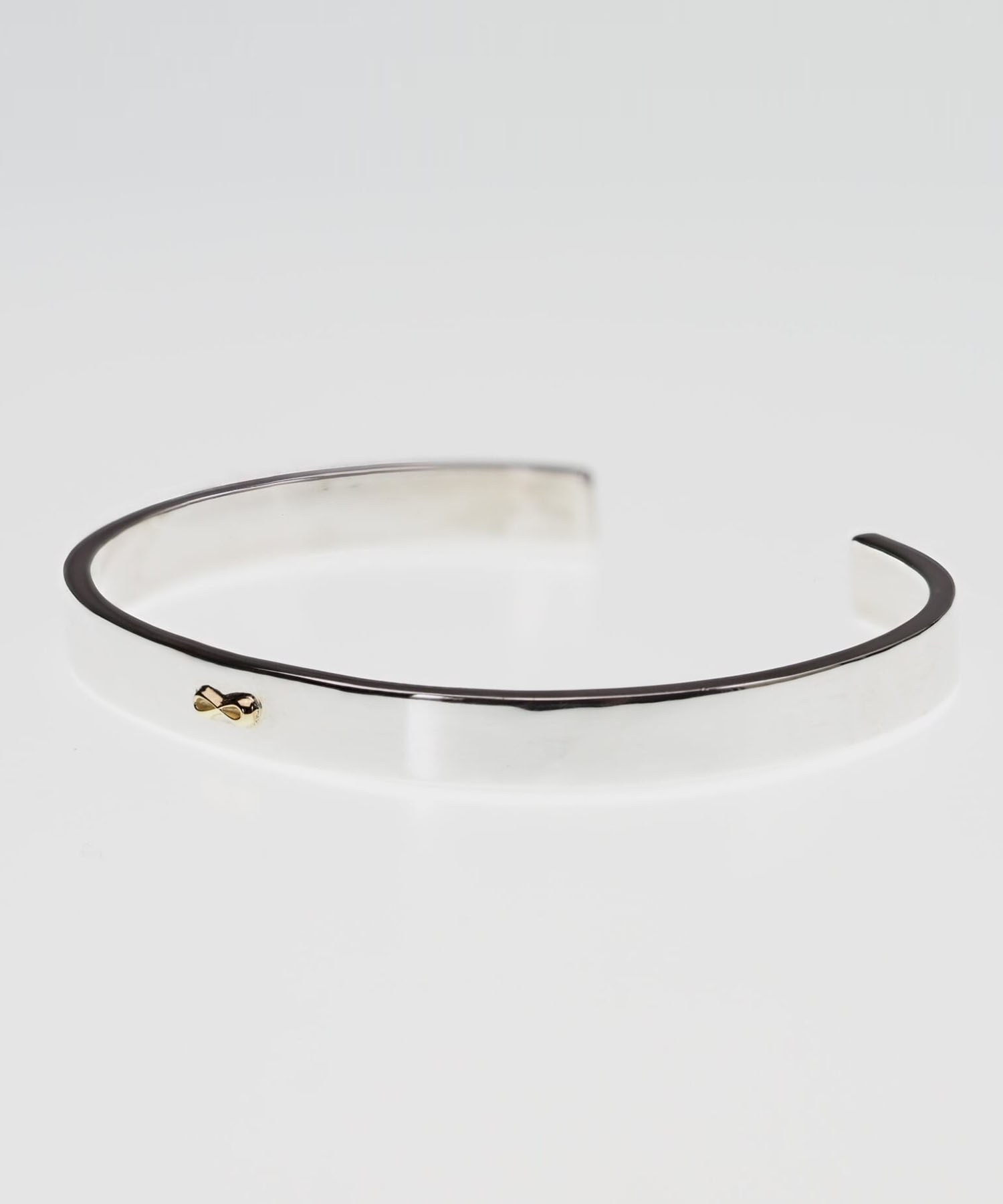 BN-010 K18マーク付き平打ちバングル 6mm WAKAN SILVER SMITH