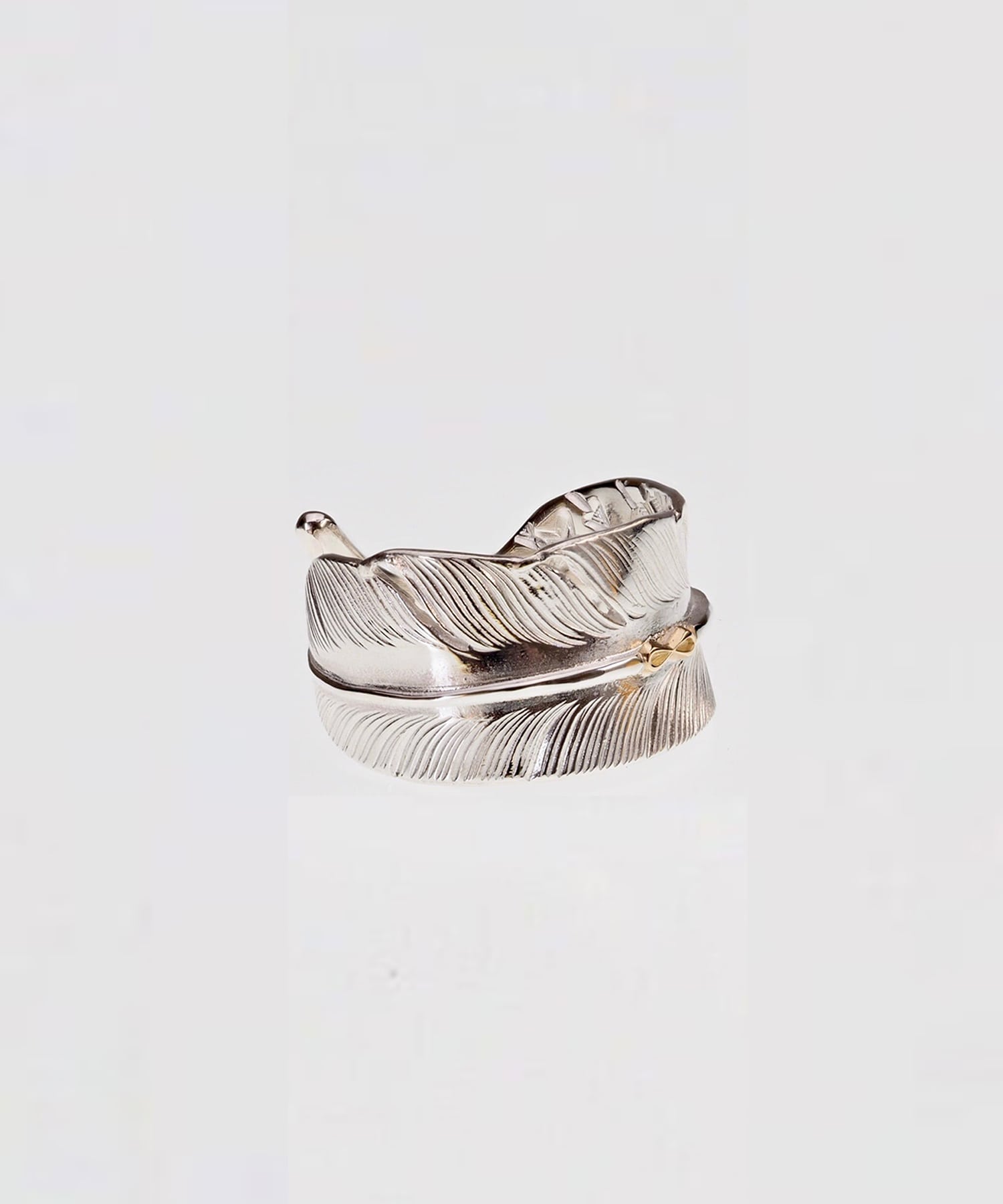 R-015 K１８マーク付きスタンプフェザーリング Large WAKAN SILVER SMITH