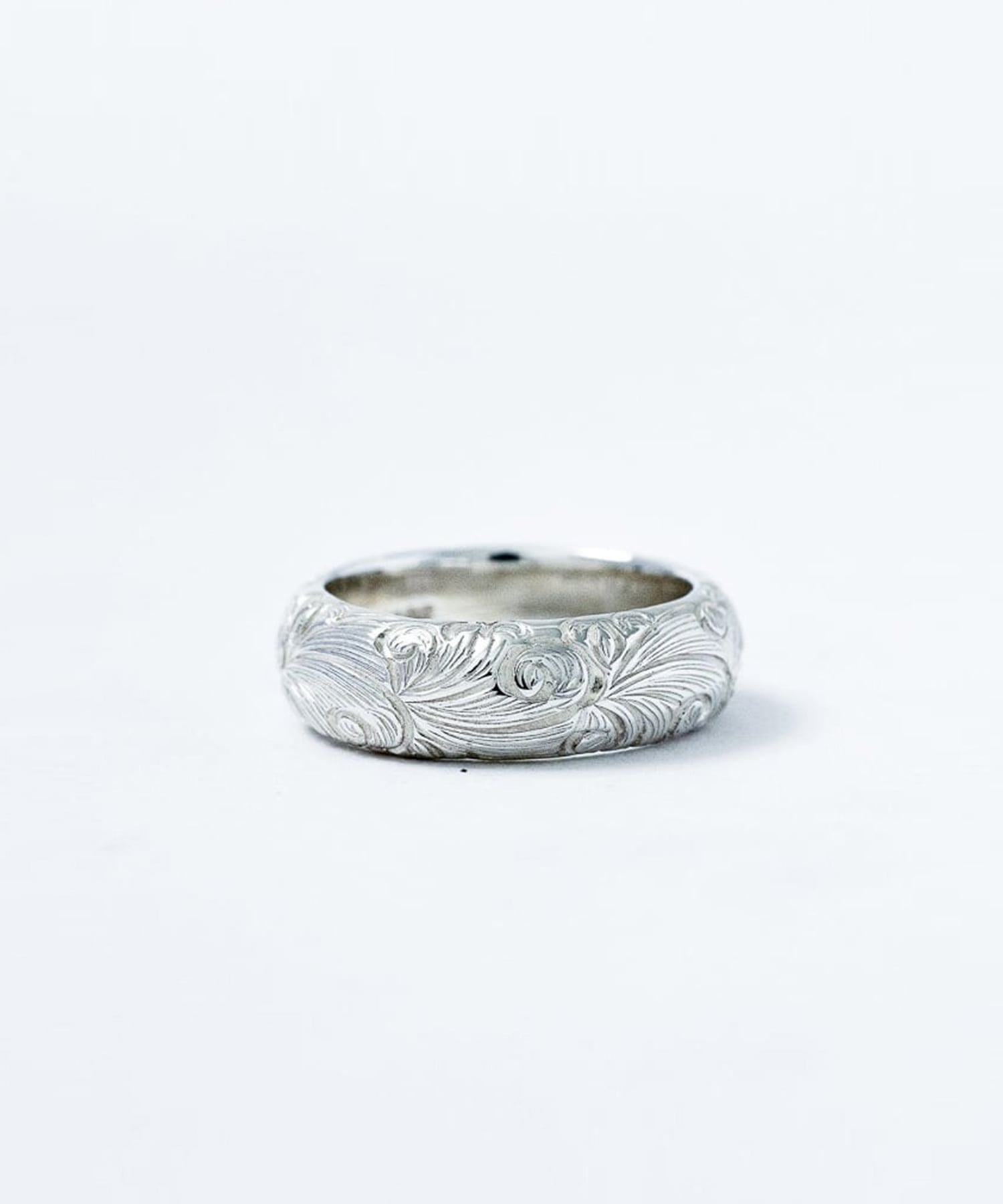 R-064 Arabesque half round ring (M) WAKAN SILVER SMITH