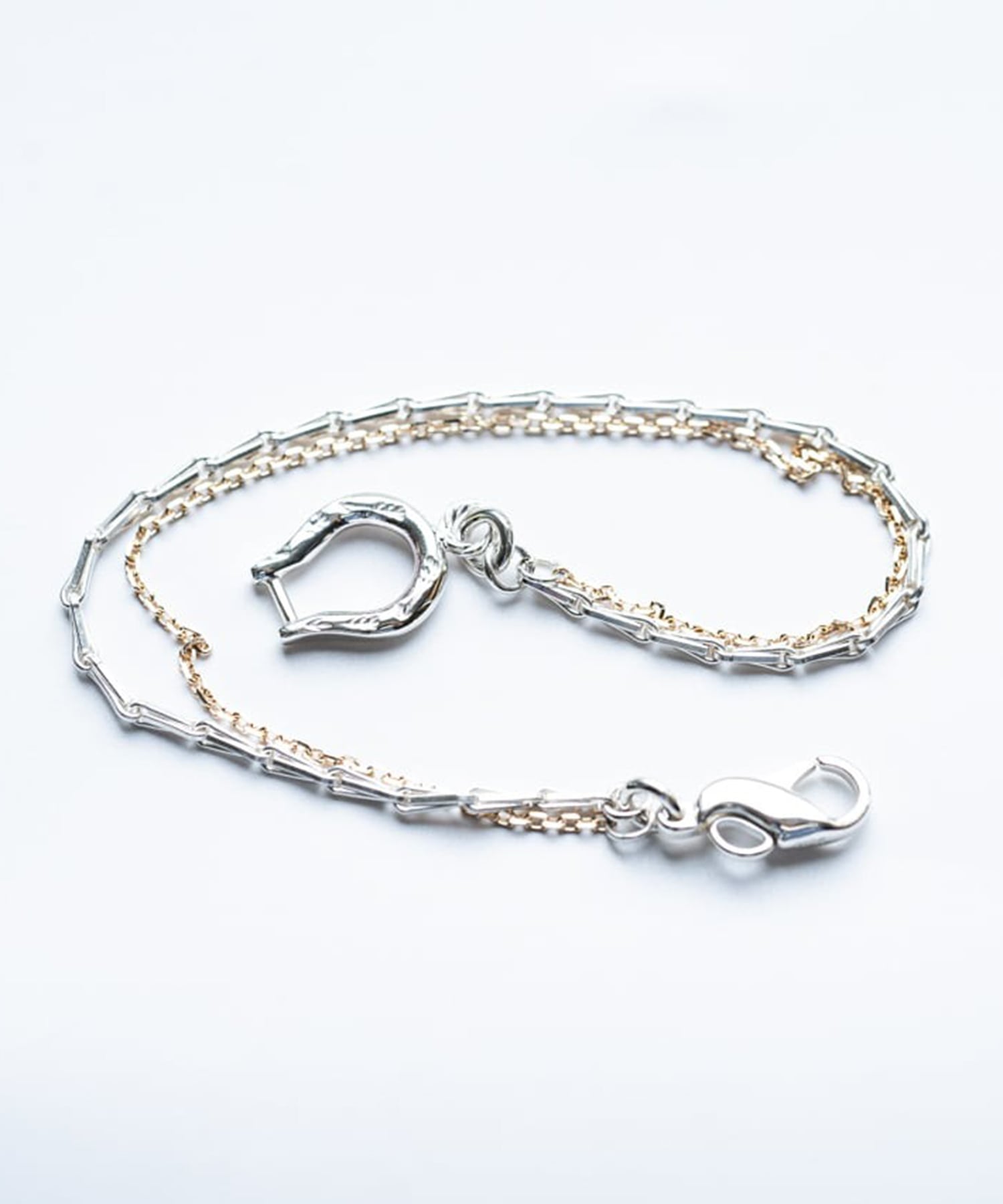 BN-091 K10 Horse shoe combination bracelet (TYPE A) WAKAN SILVER SMITH