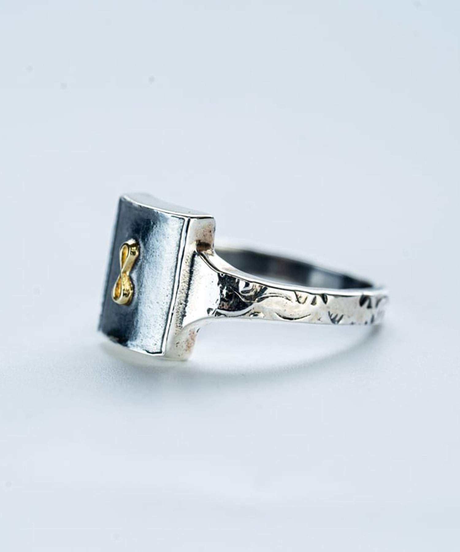 R-101 K18　Mobius square signet ring WAKAN SILVER SMITH