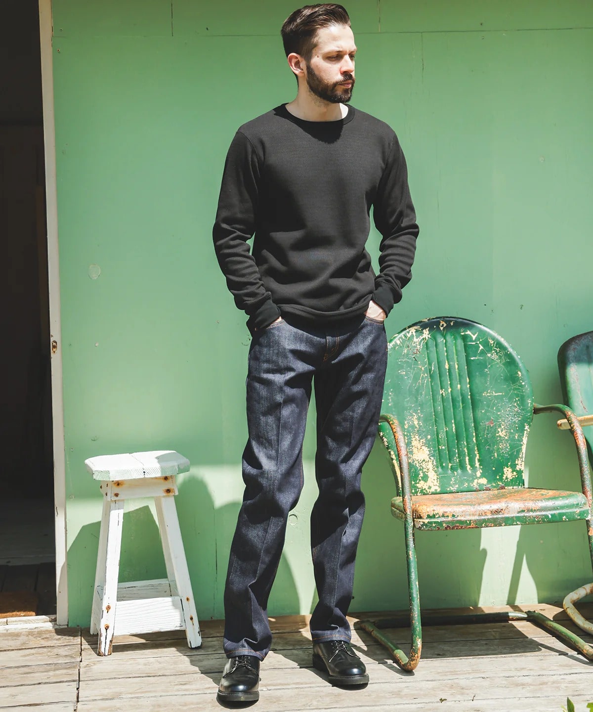 HEAT THERMAL /INNER CREW NECK SHIRT MR.OLIVE