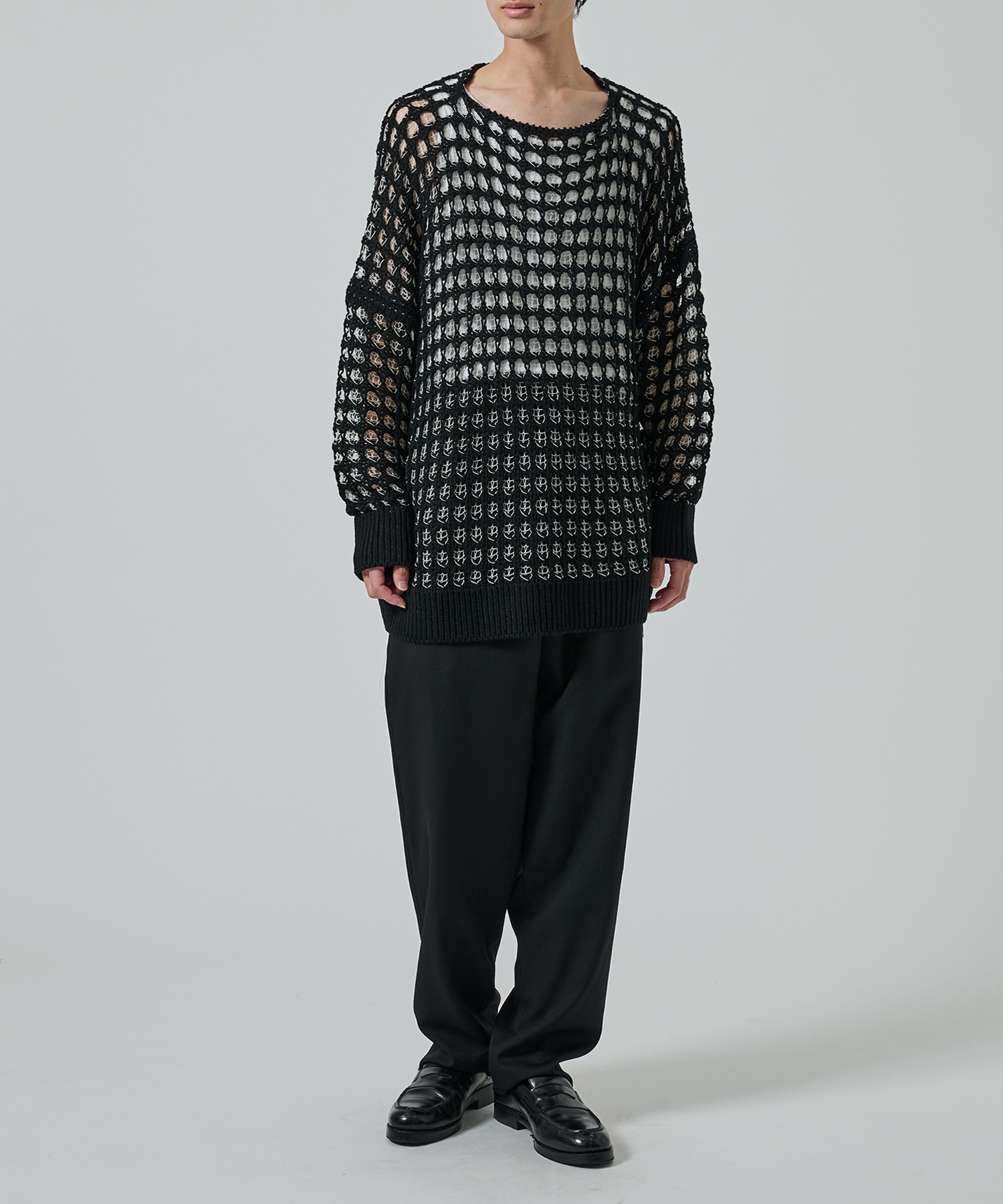 メッシュアシンメトリーニット sulvam
