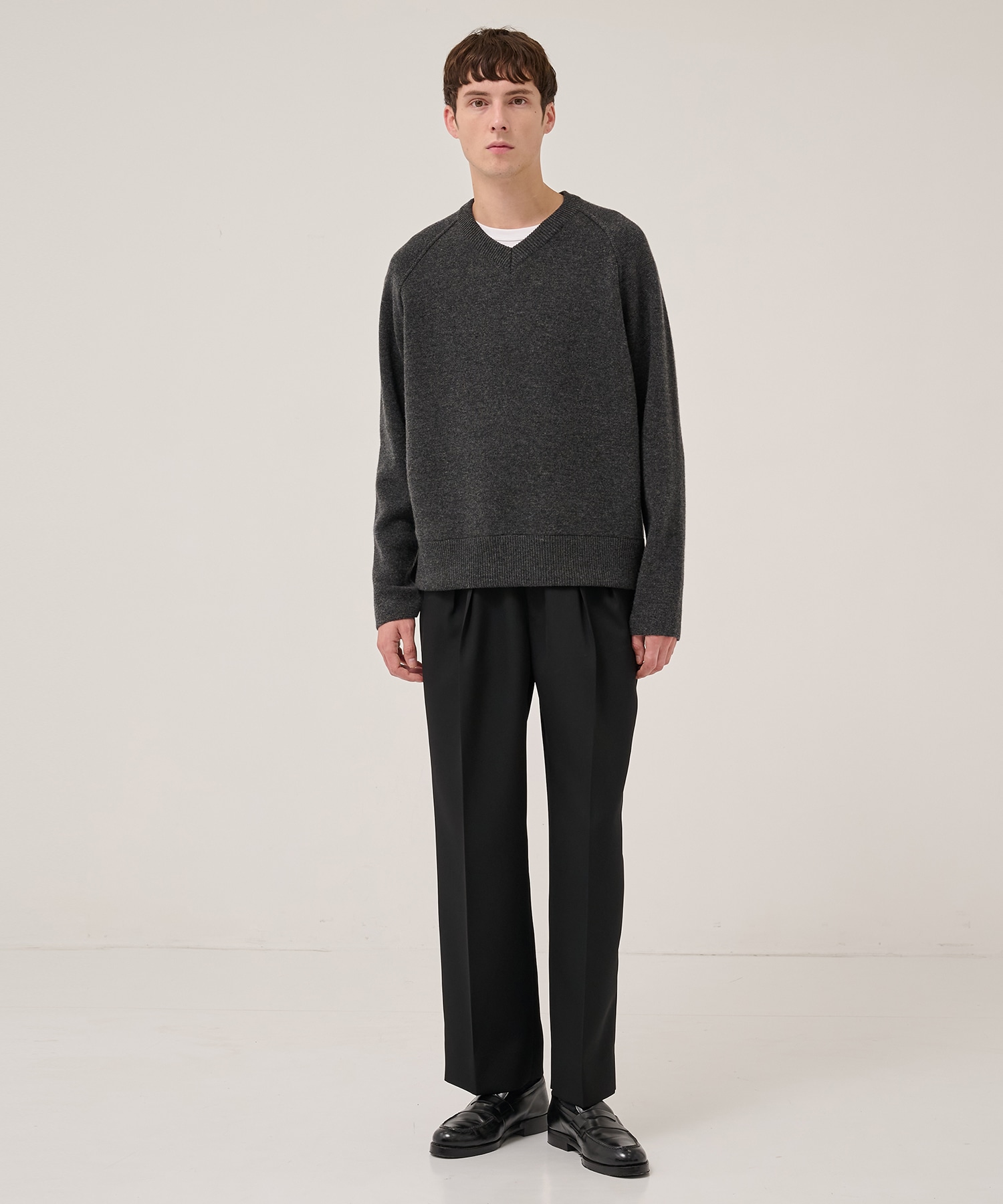 RERACS RAGLAN V NECK PULLOVER KNIT THE RERACS