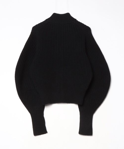 RIBED MASSIVE ROUNDED SLEEVE ZIP-UP KNIT JACKET JOHN LAWRENCE SULLIVAN