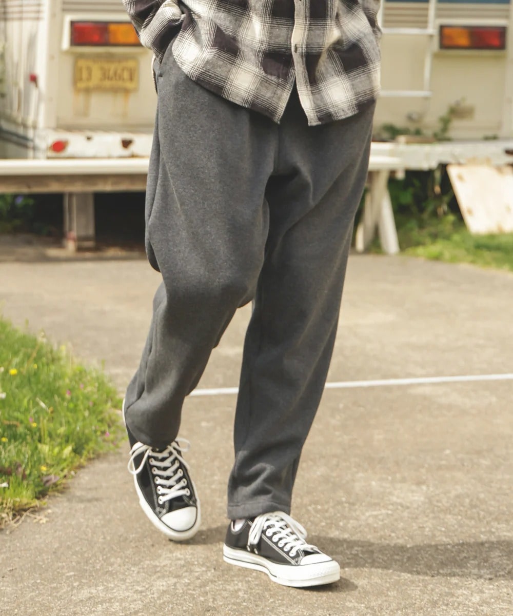 SUPER HEAT JERSEY /TAPERED EASY KNIT PANTS MR.OLIVE