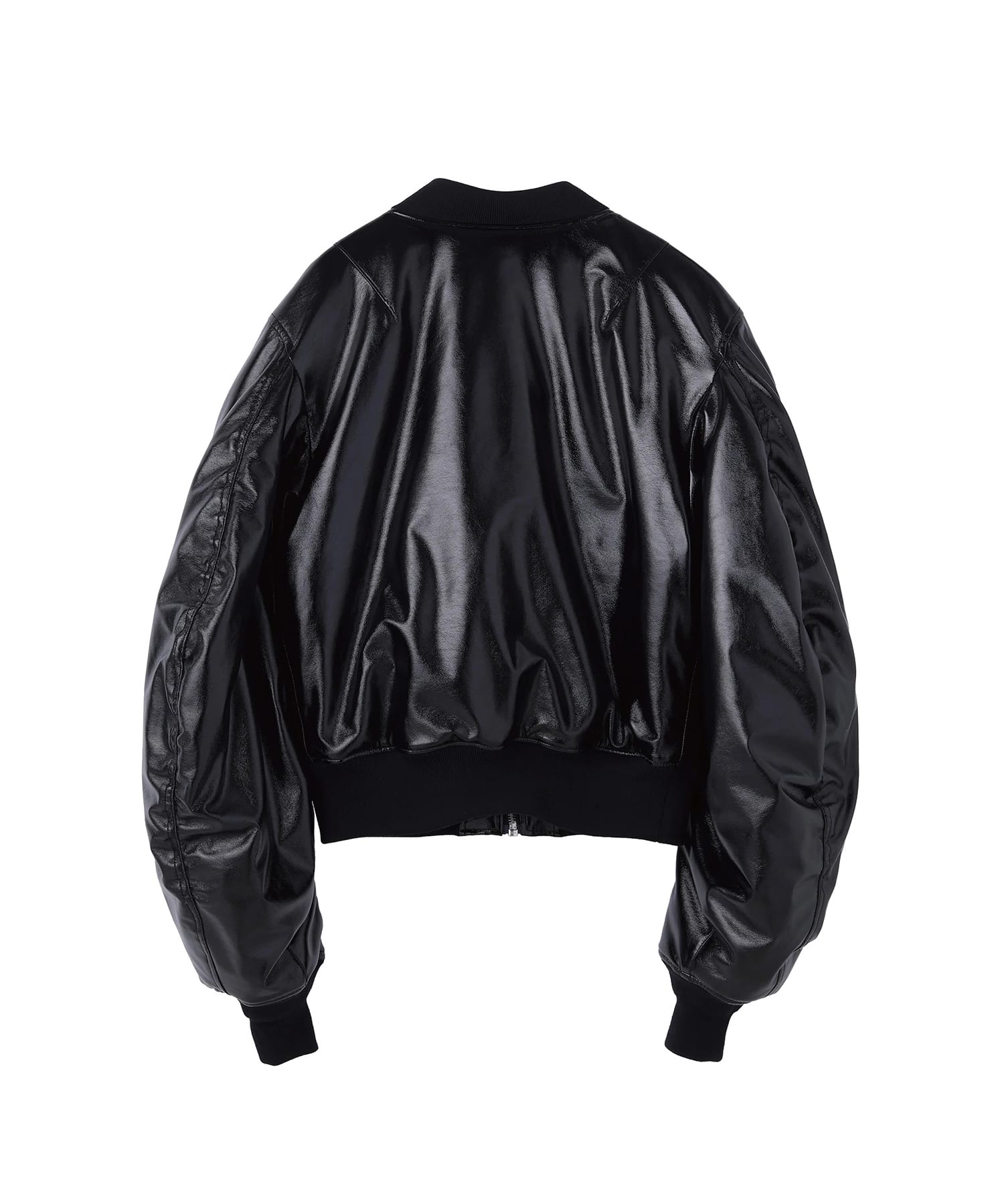 PATENT MASSIVE ROUNDED SLEEVE BOMBER JACKET JOHN LAWRENCE SULLIVAN