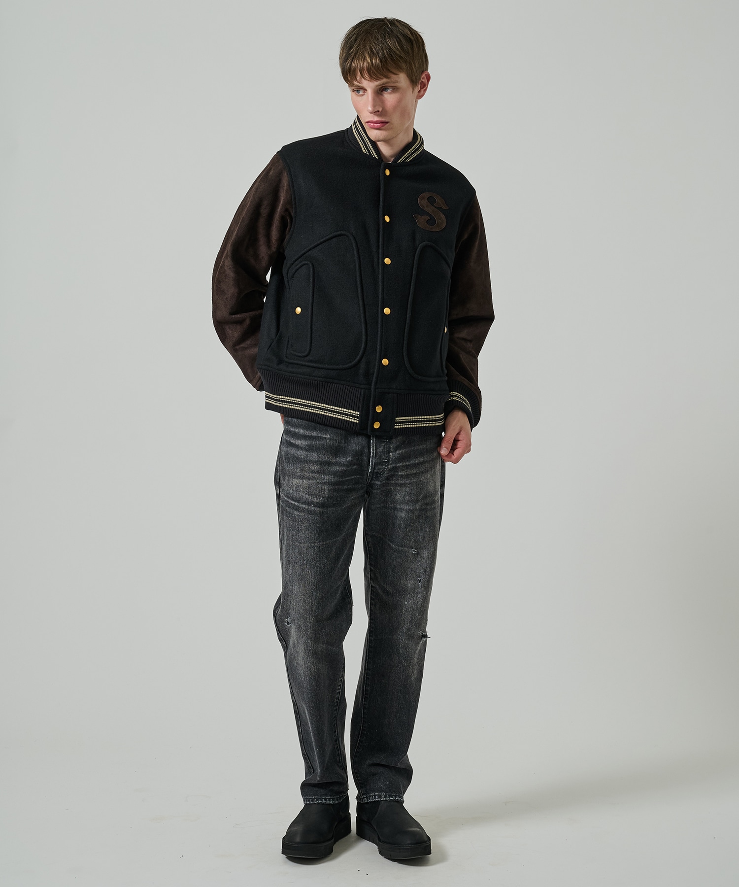 LEATHER STUDIUM JACKET SUGARHILL