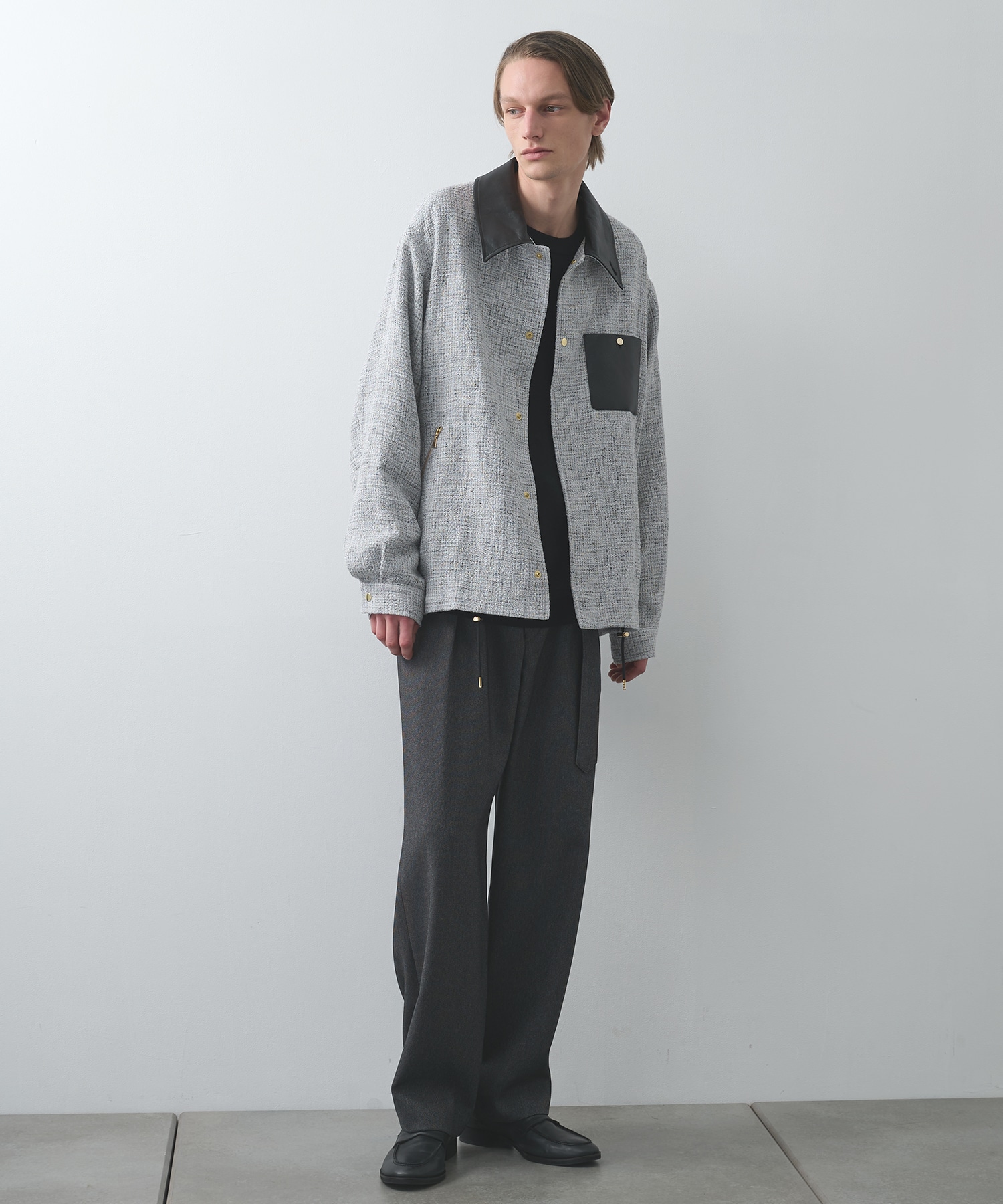 別注 Leather Pocket F.Tweed Coach Jacket CULLNI