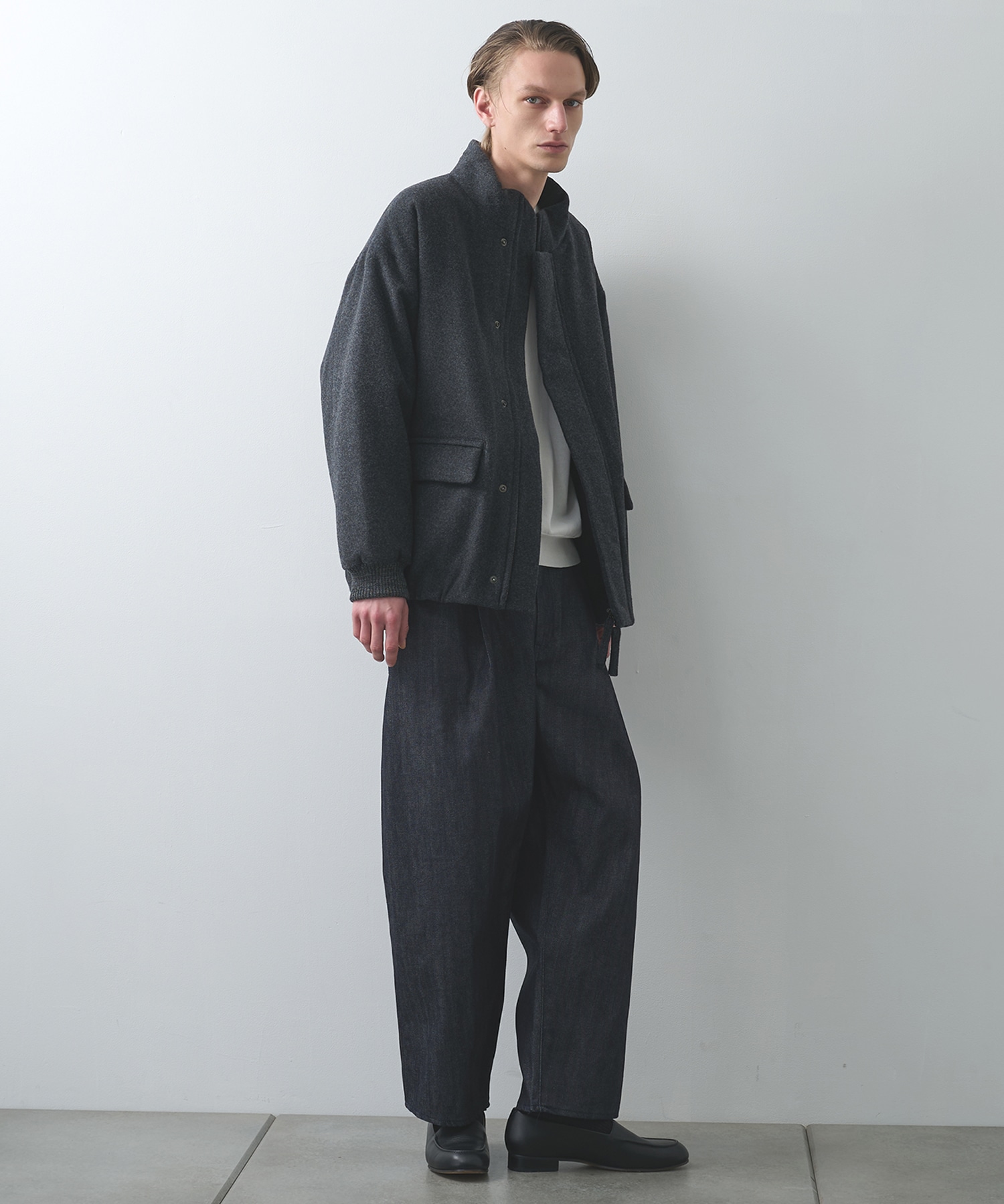 Padded wool blouson STILL BY HAND