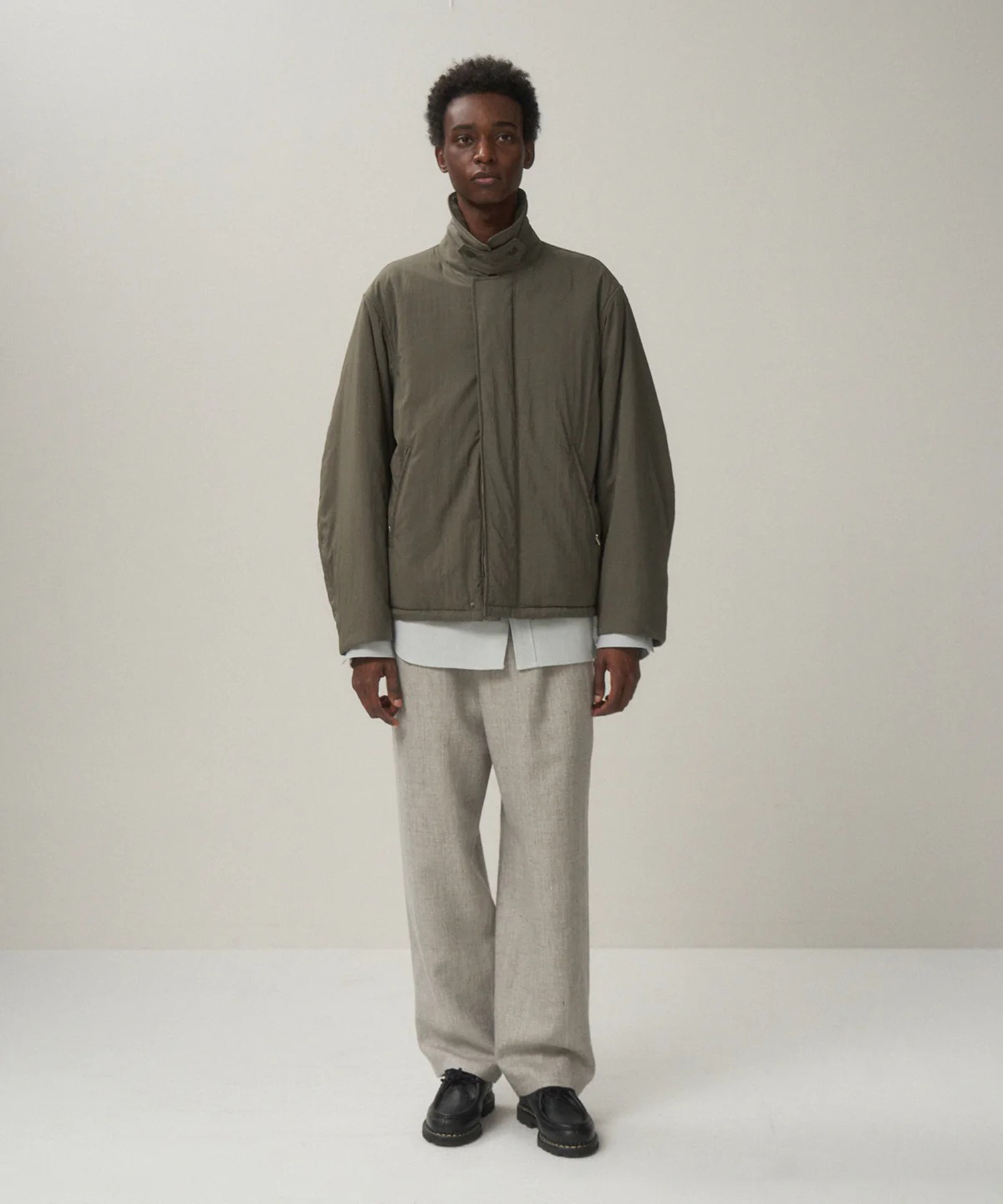 MAT AIRLY NYLON WOOL PADDED HARRINGTON JACKET ATON