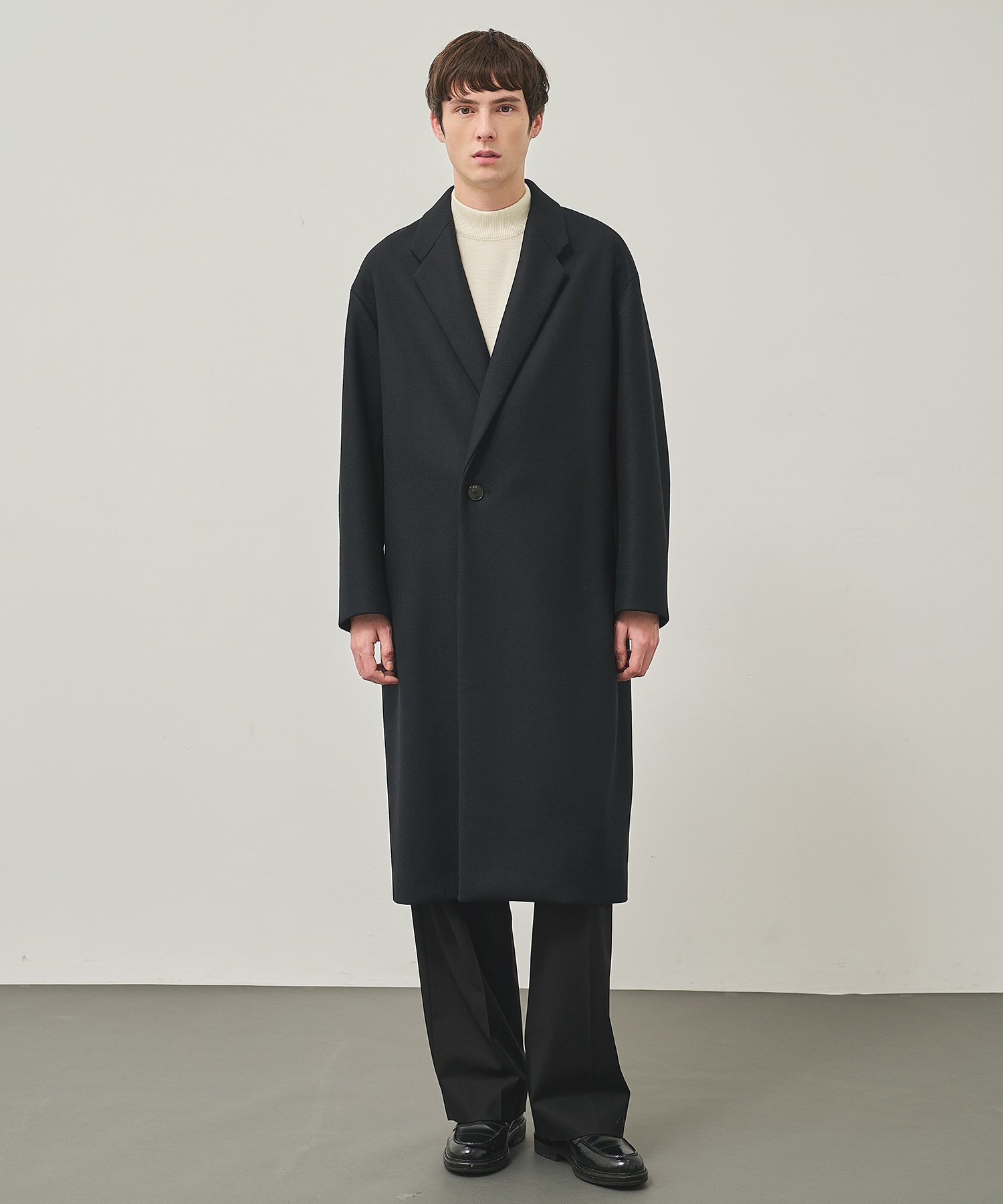 Super140 Wool Melton Over Chester Coat STUDIOUS