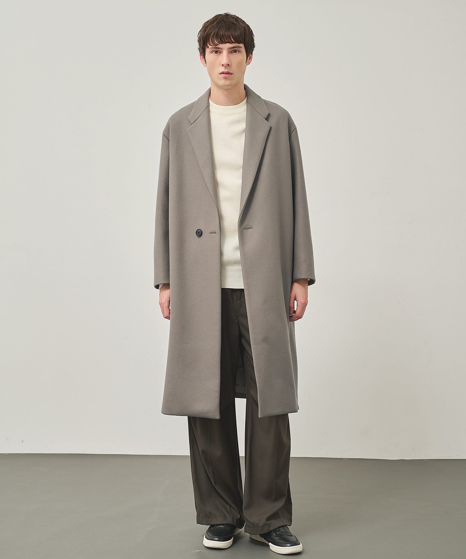 Super140 Wool Melton Over Chester Coat STUDIOUS