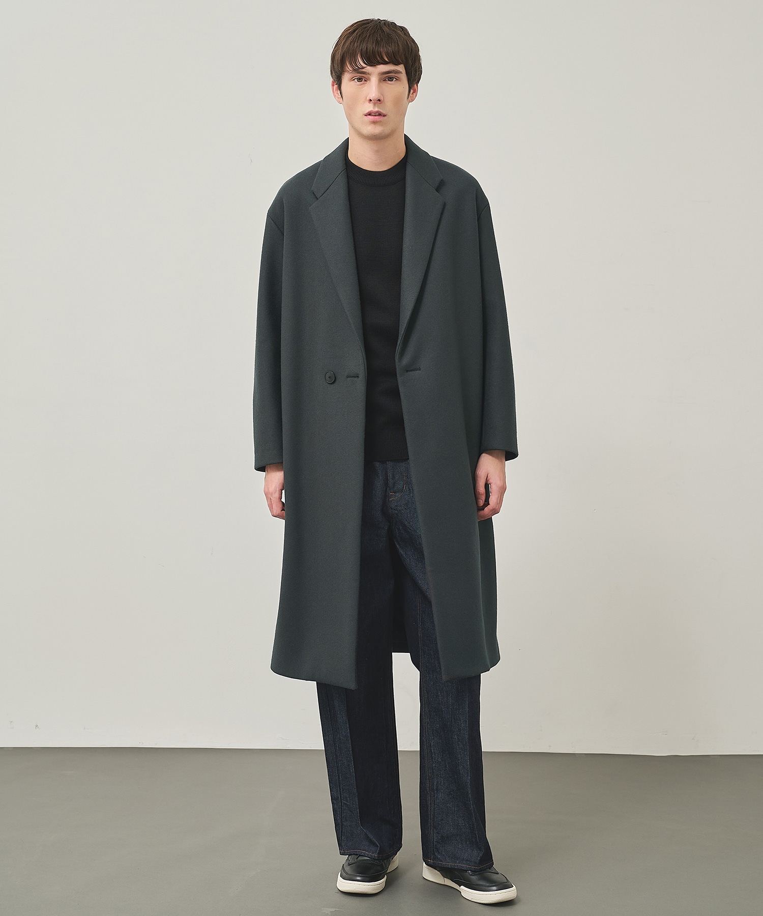 Super140 Wool Melton Over Chester Coat STUDIOUS