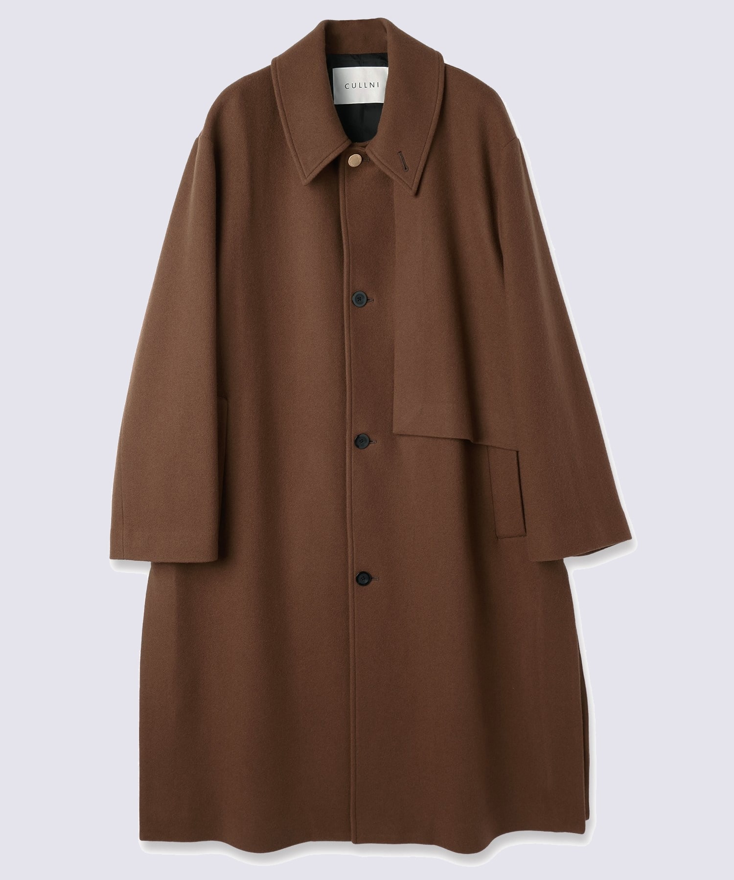 Lamb Wool Melton Layerd Long Coat CULLNI