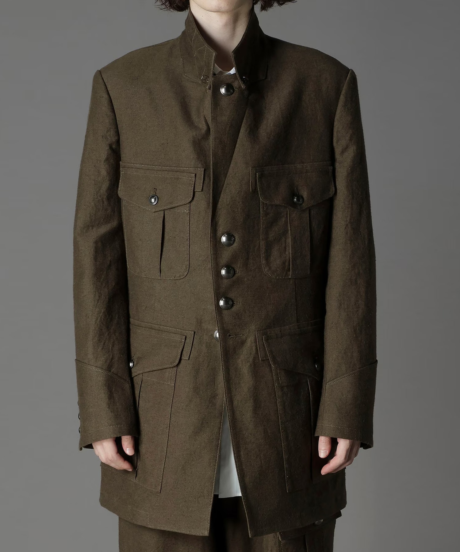 COTTON FLAX MOLESKIN BC BENTZ MILITARY JACKET GroundY